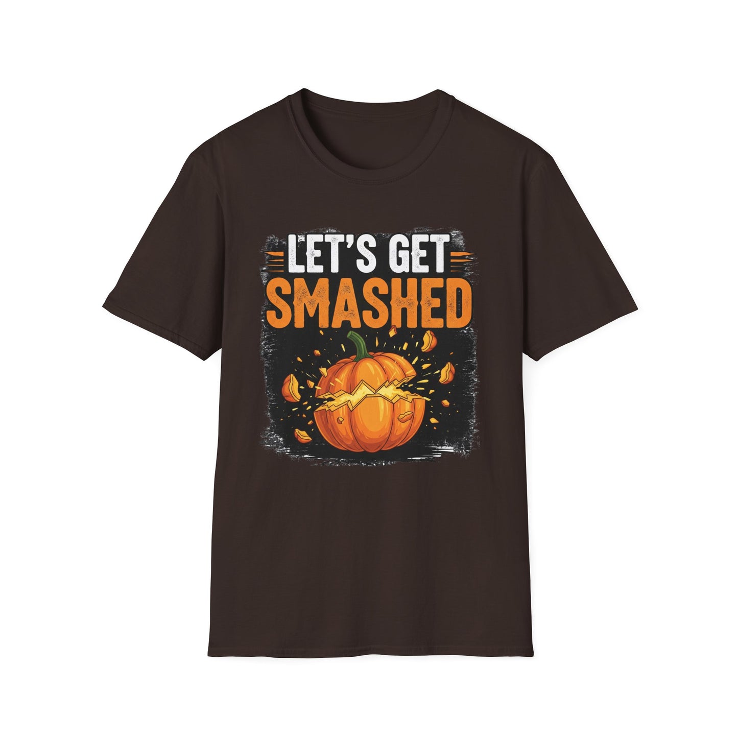 Halloween Pumpkin Lets Get Smashed Graphic T-Shirt, Fall Unisex Tee, Let's Get Smashed Halloween Shirt, Casual Halloween Apparel, Fun Pumpkin Shirt