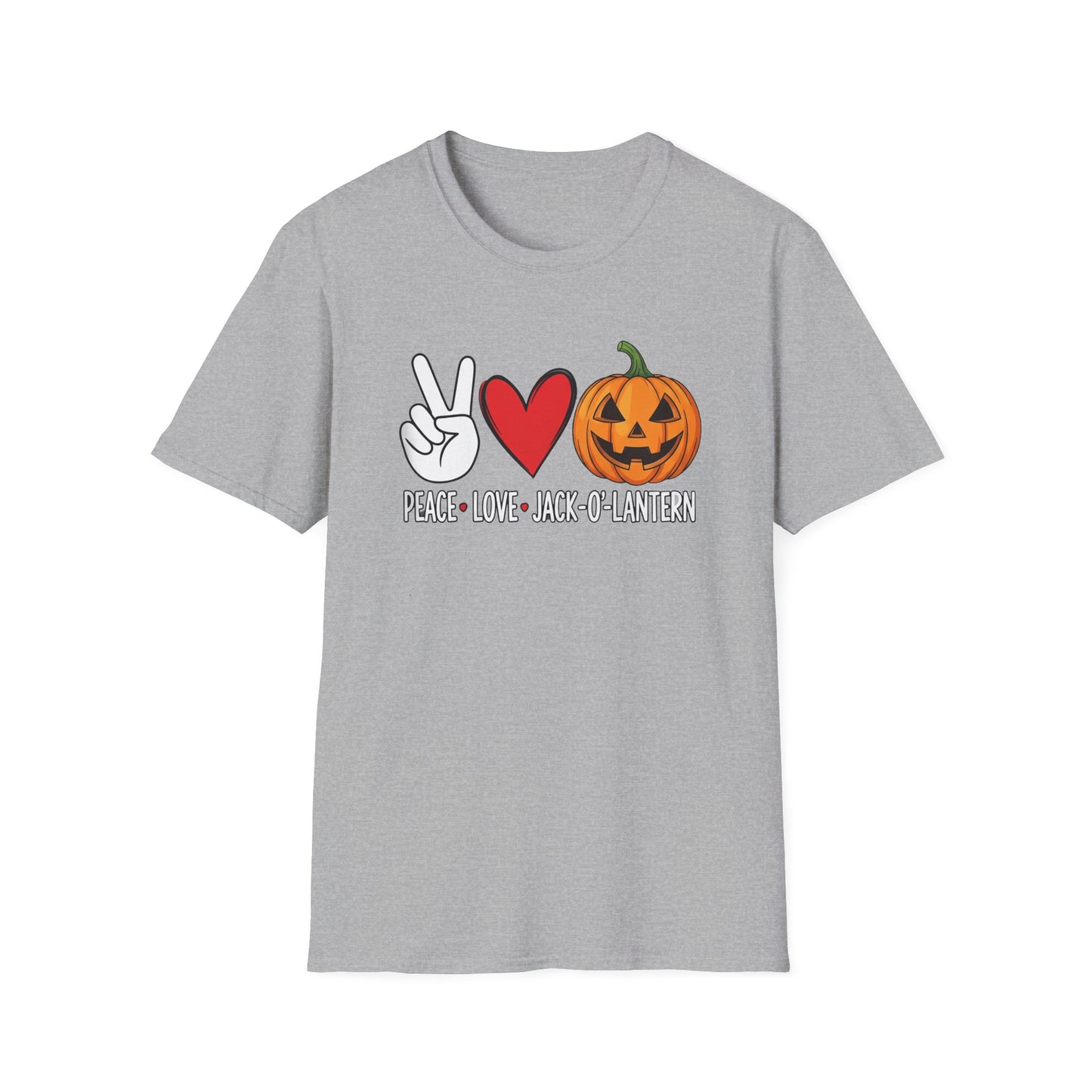 Fall Vibes Graphic T-Shirt, Pumpkin Love Tee, Unisex Halloween Shirt, Peace Love Pumpkin, Autumn Fashion Top