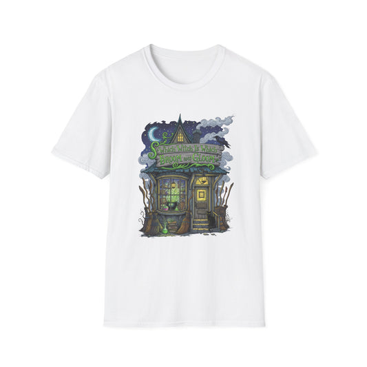 Halloween Which Witch Is Which Broom and Gloom Unisex T-Shirt, Spooky Shirt, Graphic Tee, Fall Apparel, Halloween Gift, Cozy Casual Wear