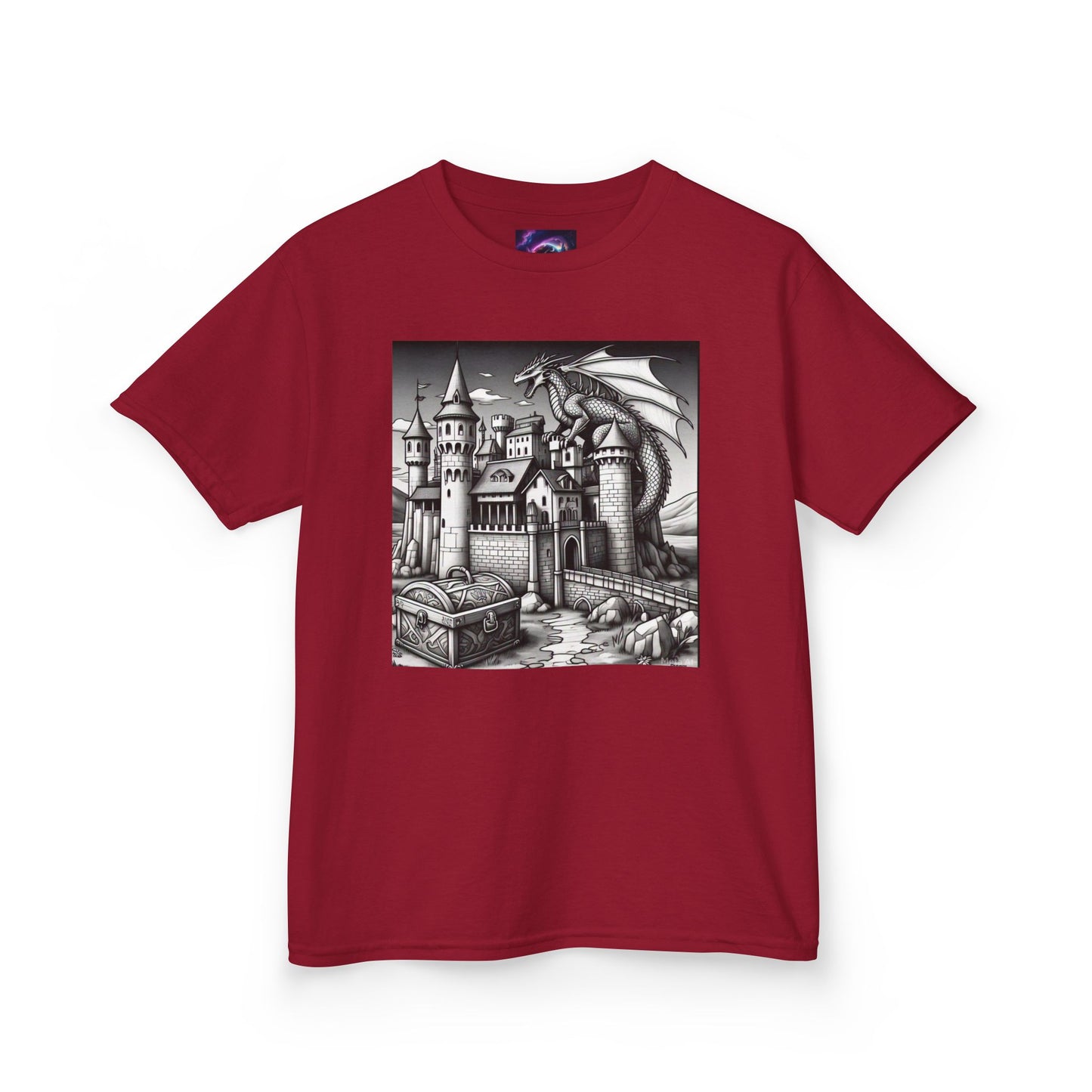 Kids Color Your Own Dragon Castle Tee - Fantasy Adventure Shirt for Imaginative Play