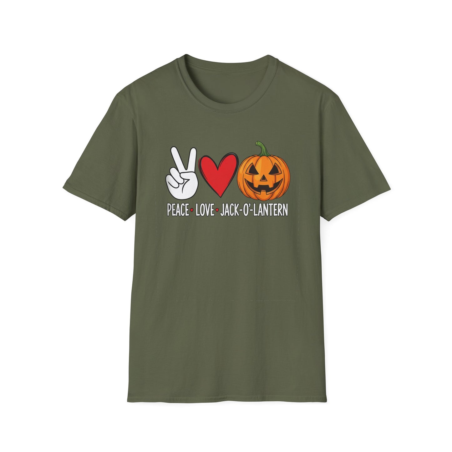 Fall Vibes Graphic T-Shirt, Pumpkin Love Tee, Unisex Halloween Shirt, Peace Love Pumpkin, Autumn Fashion Top