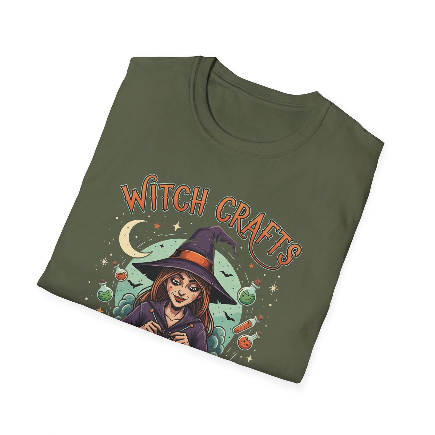 Witchcrafts Unisex Softstyle T-Shirt | Spooky Halloween Tee, Witchy Apparel, Gift for Witches, Retro Graphic Shirt, Autumn Fashion
