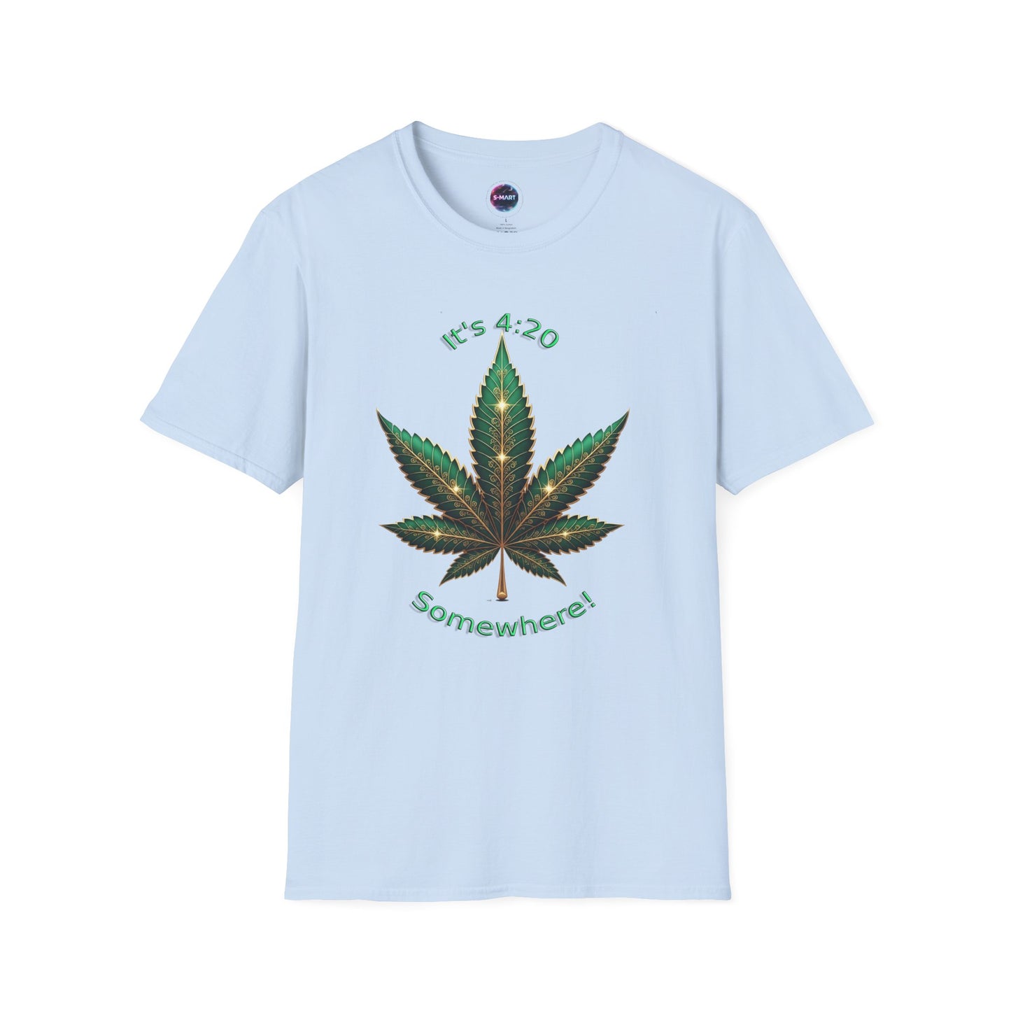 It's 420 Somewhere Vibes Unisex T-Shirt - Perfect for Cannabis Enthusiasts, Gifts, Festivals, Casual Wear, and Celebrations! - S-Mart Shop Smart Treasures