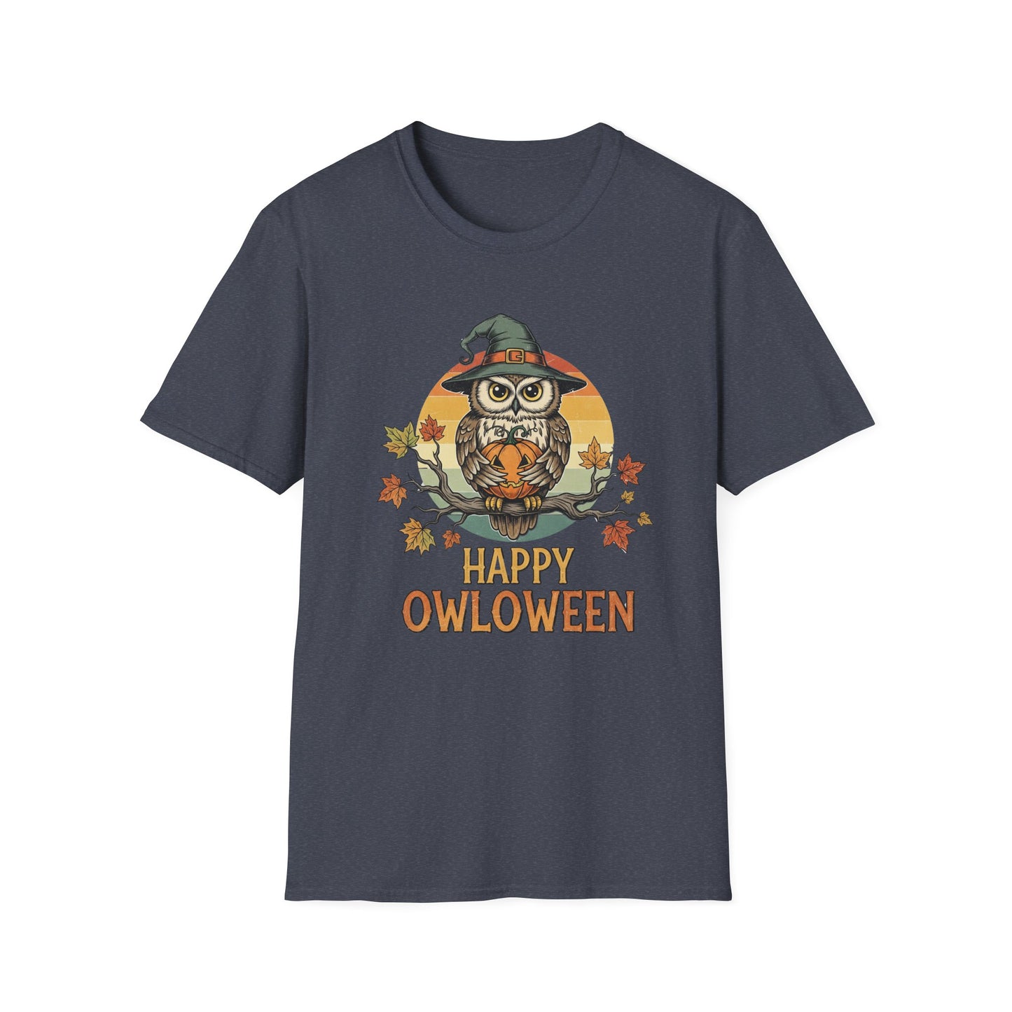Halloween Happy Owl O Ween Graphic Tee, Casual Fall T-Shirt, Seasonal Gift, Unisex Halloween Shirt, Fun Halloween Outfit