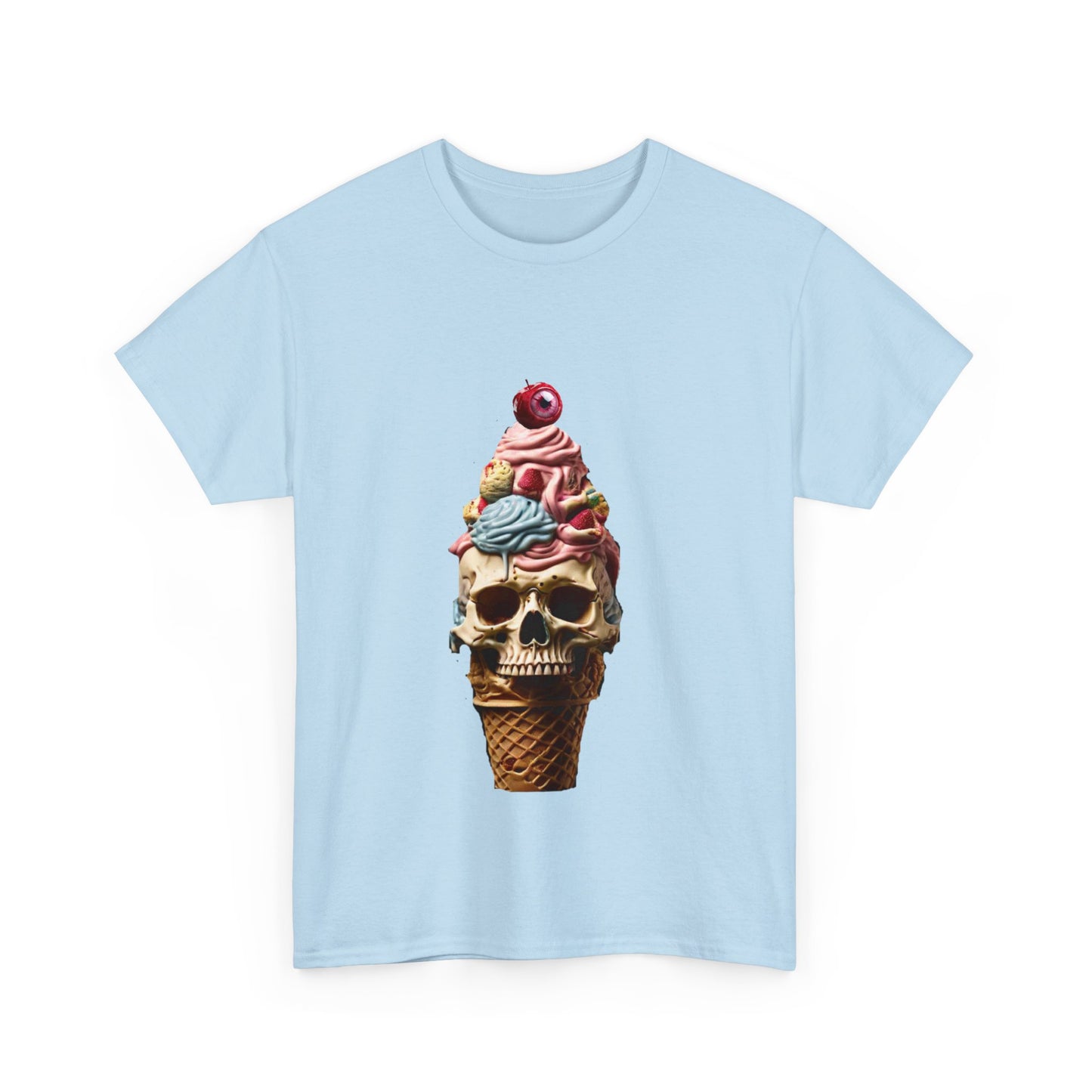 Skull Ice Cream Unisex Heavy Cotton Tee - S-Mart Shop Smart Treasures