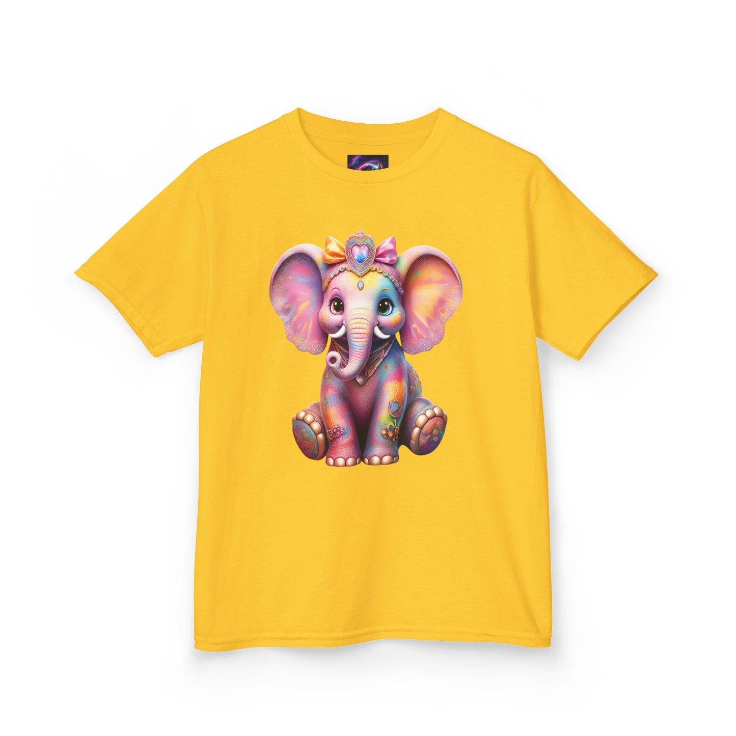 Colorful Elephant Kids Heavy Cotton Tee for Playful Adventures
