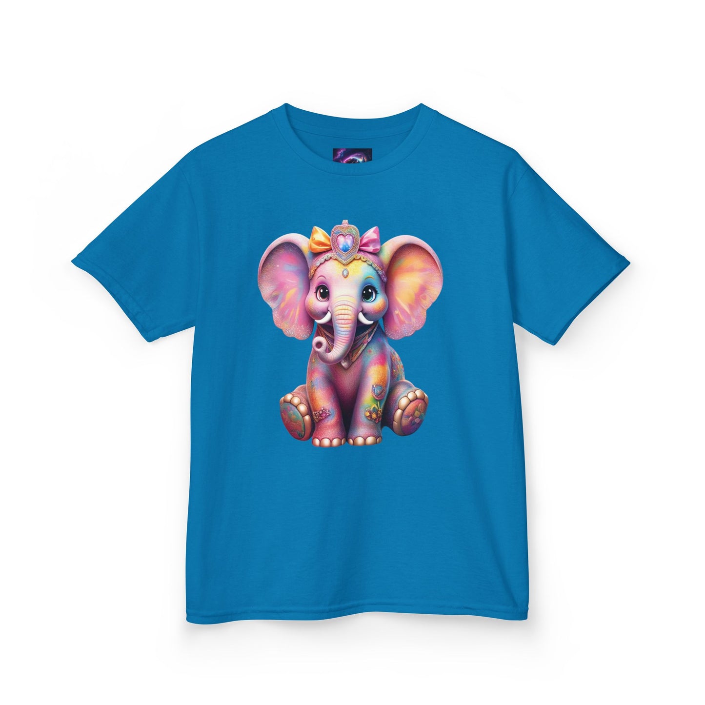 Colorful Elephant Kids Heavy Cotton Tee for Playful Adventures