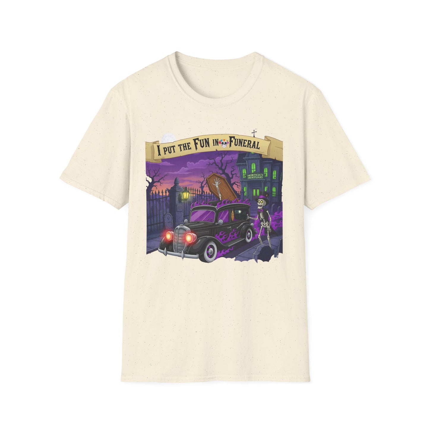 I Put The Fun In Funeral T-Shirt, I Put the Fun in Funeral Tee, Unisex Graphic Shirt, Halloween Apparel, Quirky Casual Wear