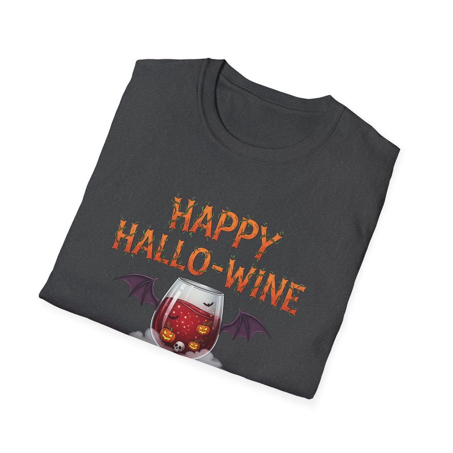 Happy Halloween Wine T-Shirt, Fun Costume Tee, Unisex Graphic Shirt, Spooky Party Wear, Gift for Wine Lovers
