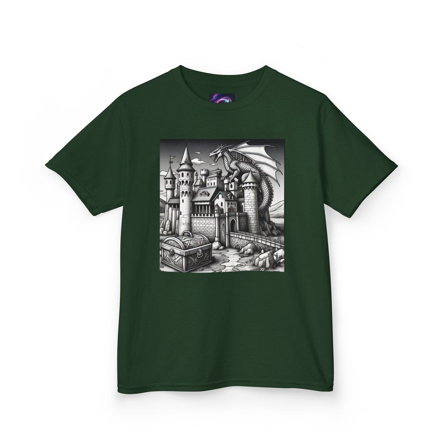 Kids Color Your Own Dragon Castle Tee - Fantasy Adventure Shirt for Imaginative Play