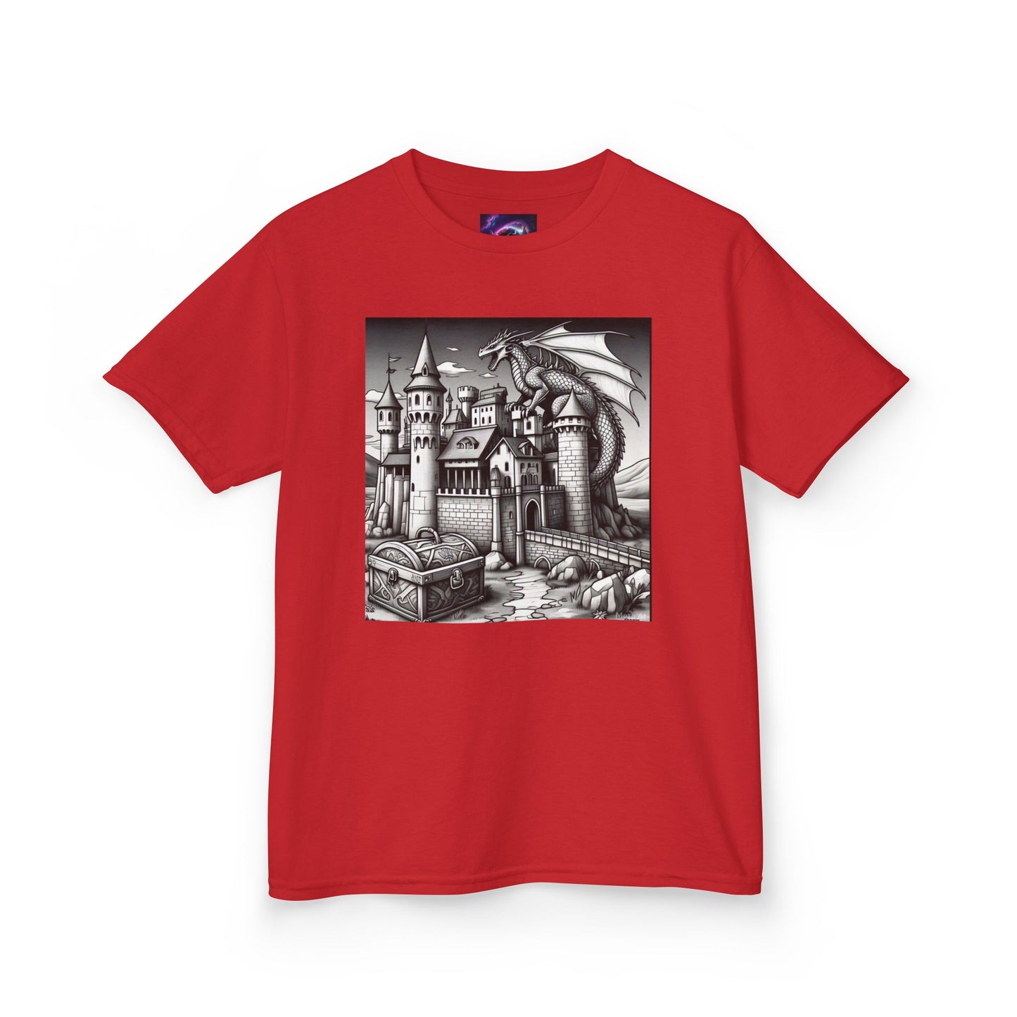 Kids Color Your Own Dragon Castle Tee - Fantasy Adventure Shirt for Imaginative Play