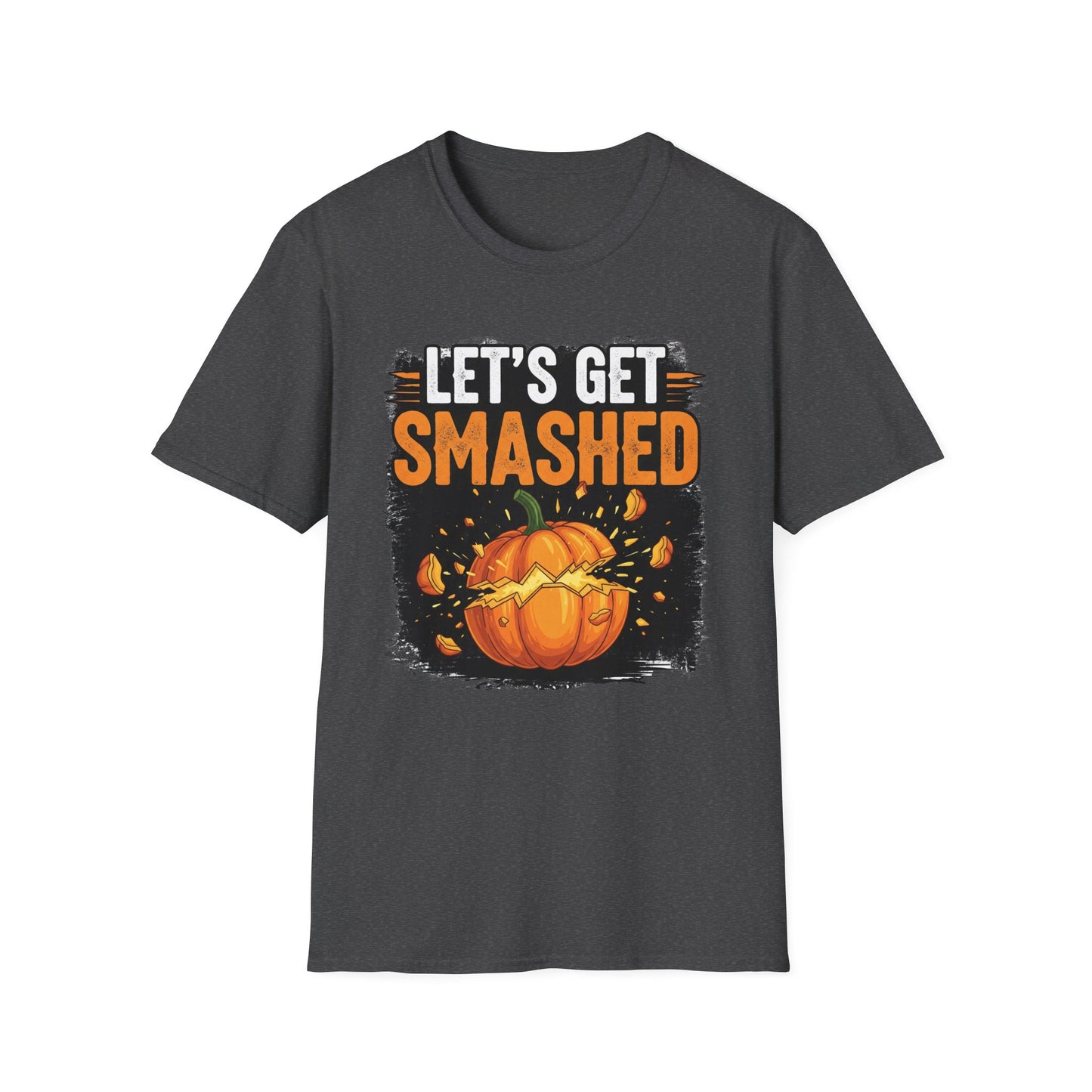 Halloween Pumpkin Lets Get Smashed Graphic T-Shirt, Fall Unisex Tee, Let's Get Smashed Halloween Shirt, Casual Halloween Apparel, Fun Pumpkin Shirt