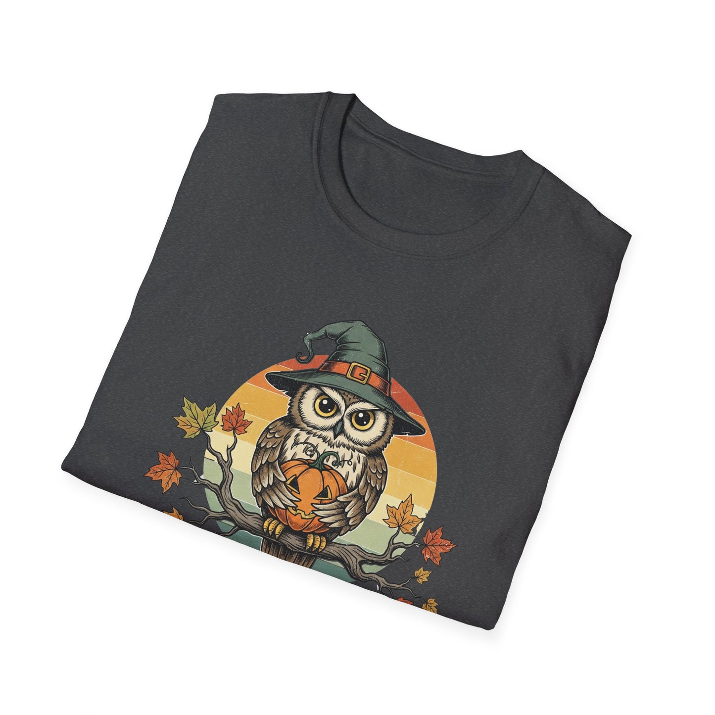 Halloween Happy Owl O Ween Graphic Tee, Casual Fall T-Shirt, Seasonal Gift, Unisex Halloween Shirt, Fun Halloween Outfit