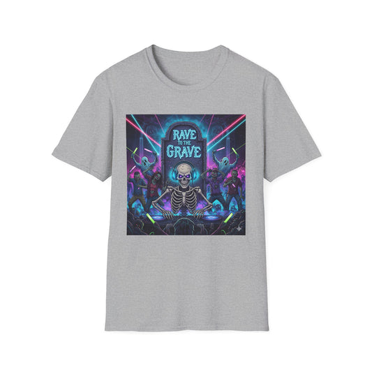 Rave to the Grave T-Shirt | Unisex Graphic Tee, Festival Wear, Halloween Costume, Edgy Apparel, Music Lovers