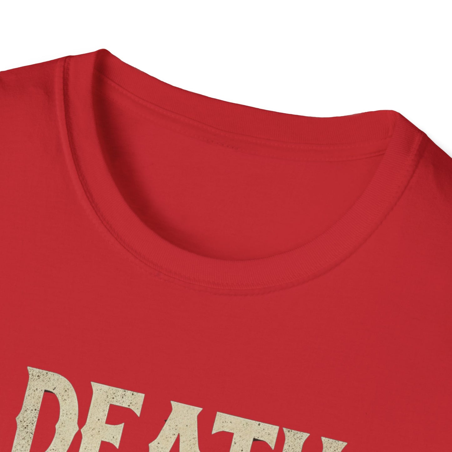 Humorous Graphic T-Shirt for Coffee Lovers, Funny Death Before Decaf Tee, Gift for Baristas, Halloween Apparel, Unisex Softstyle Shirt