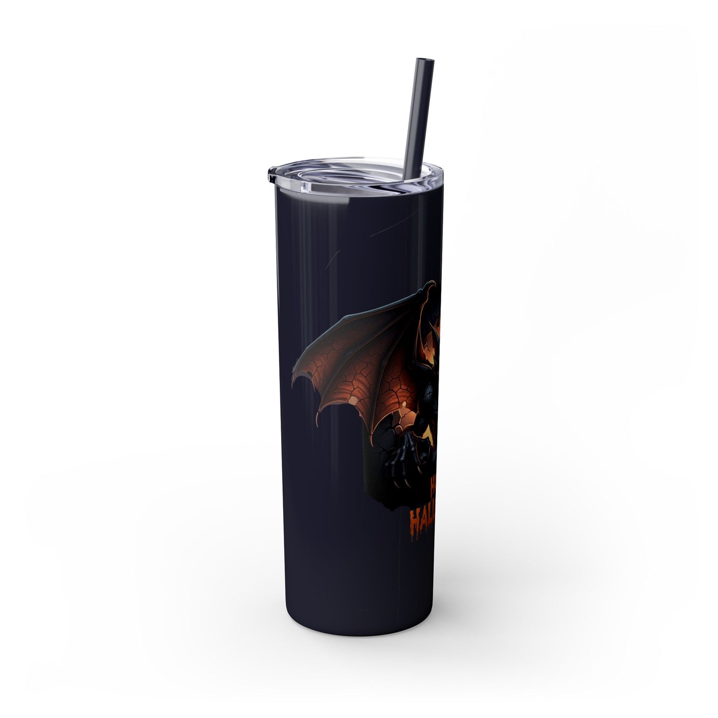 Halloween Gargoyle Skinny Tumbler with Straw, Spooky Drinkware, Perfect for Parties, Fall Decor, Trick or Treat Gifts