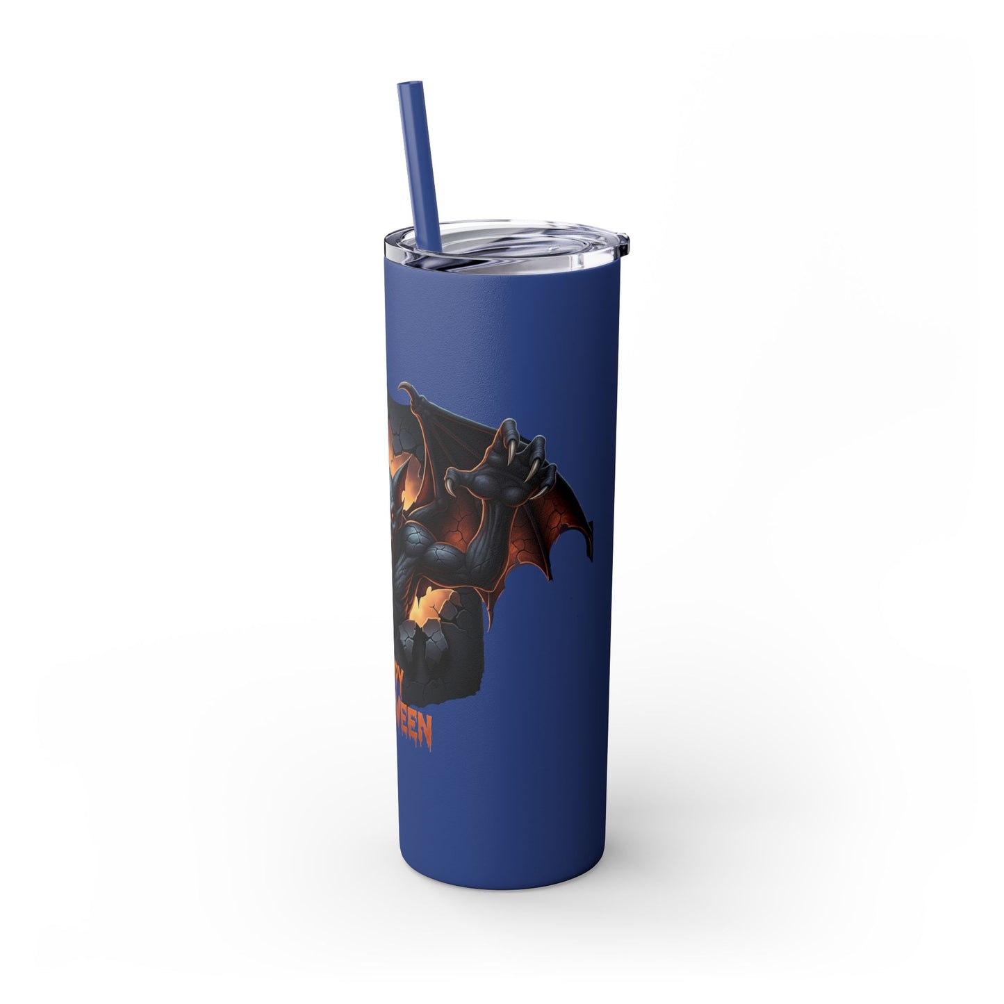 Halloween Gargoyle Skinny Tumbler with Straw, Spooky Drinkware, Perfect for Parties, Fall Decor, Trick or Treat Gifts