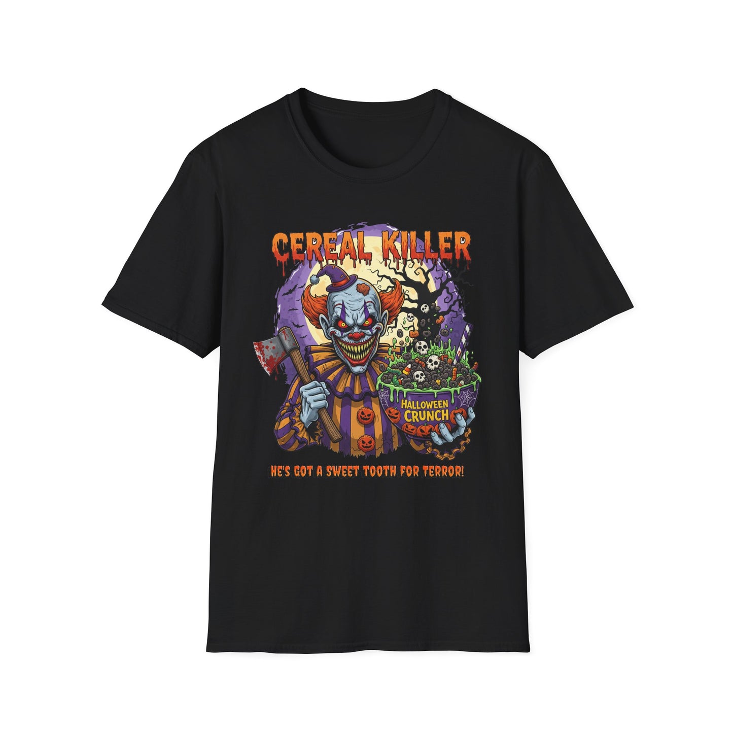Cereal Killer T-Shirt, Unisex Halloween Shirt, Spooky Graphic Tee, Fun Costume Top, Gag Gift for Halloween, Horror Theme Apparel