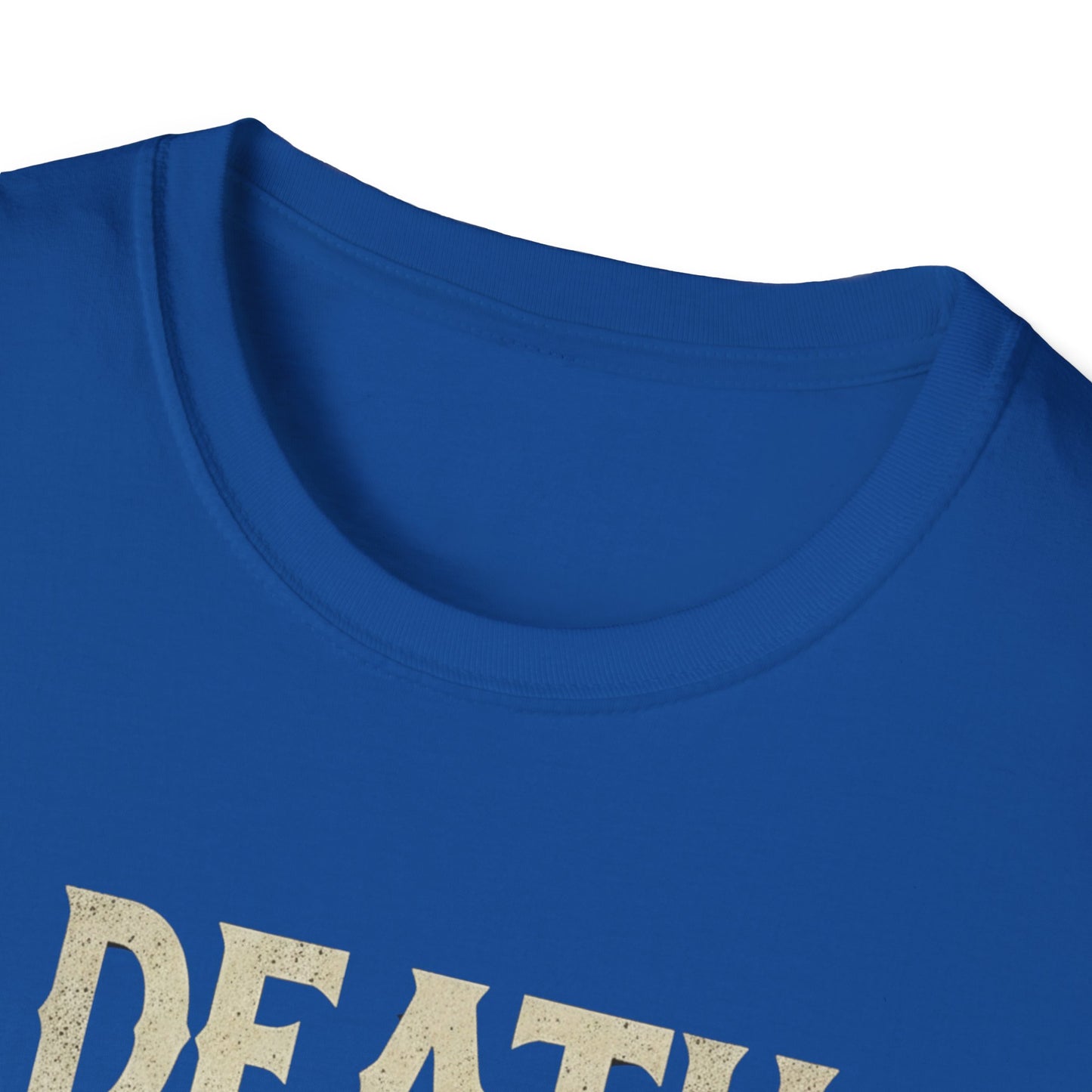 Humorous Graphic T-Shirt for Coffee Lovers, Funny Death Before Decaf Tee, Gift for Baristas, Halloween Apparel, Unisex Softstyle Shirt