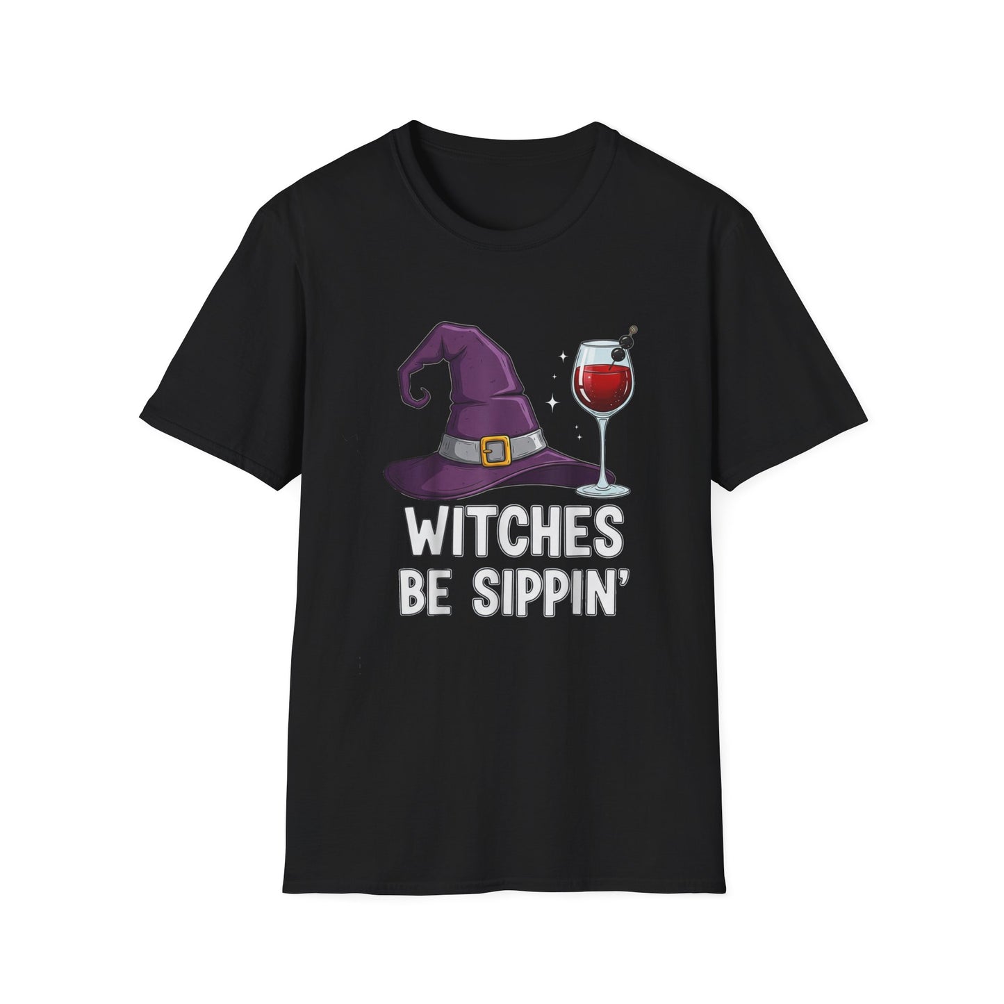 Witches Be Sippin' Unisex Softstyle T-Shirt | Spooky Season Tee, Halloween Gift, Witchy Apparel, Casual Wear, Festival Shirt