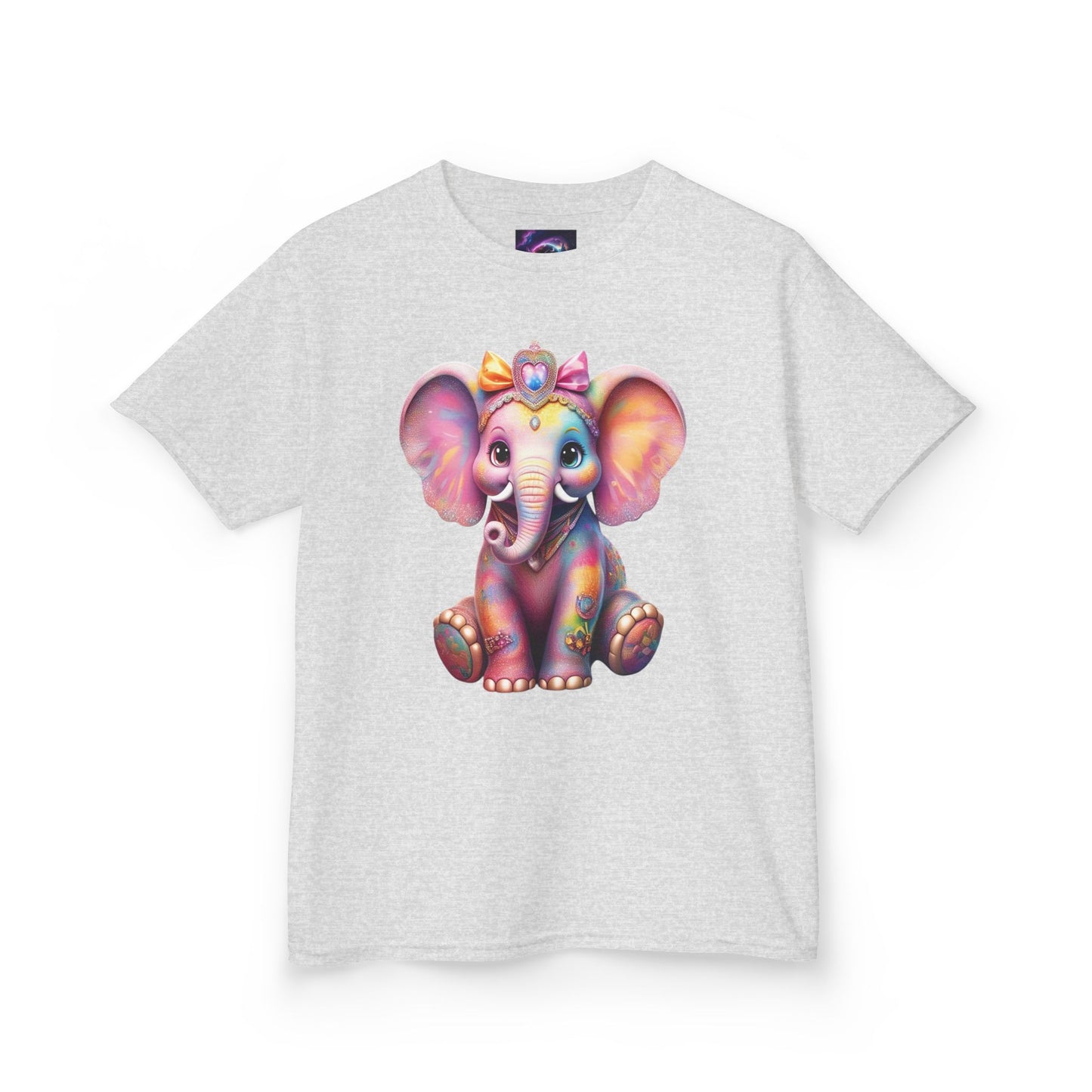 Colorful Elephant Kids Heavy Cotton Tee for Playful Adventures