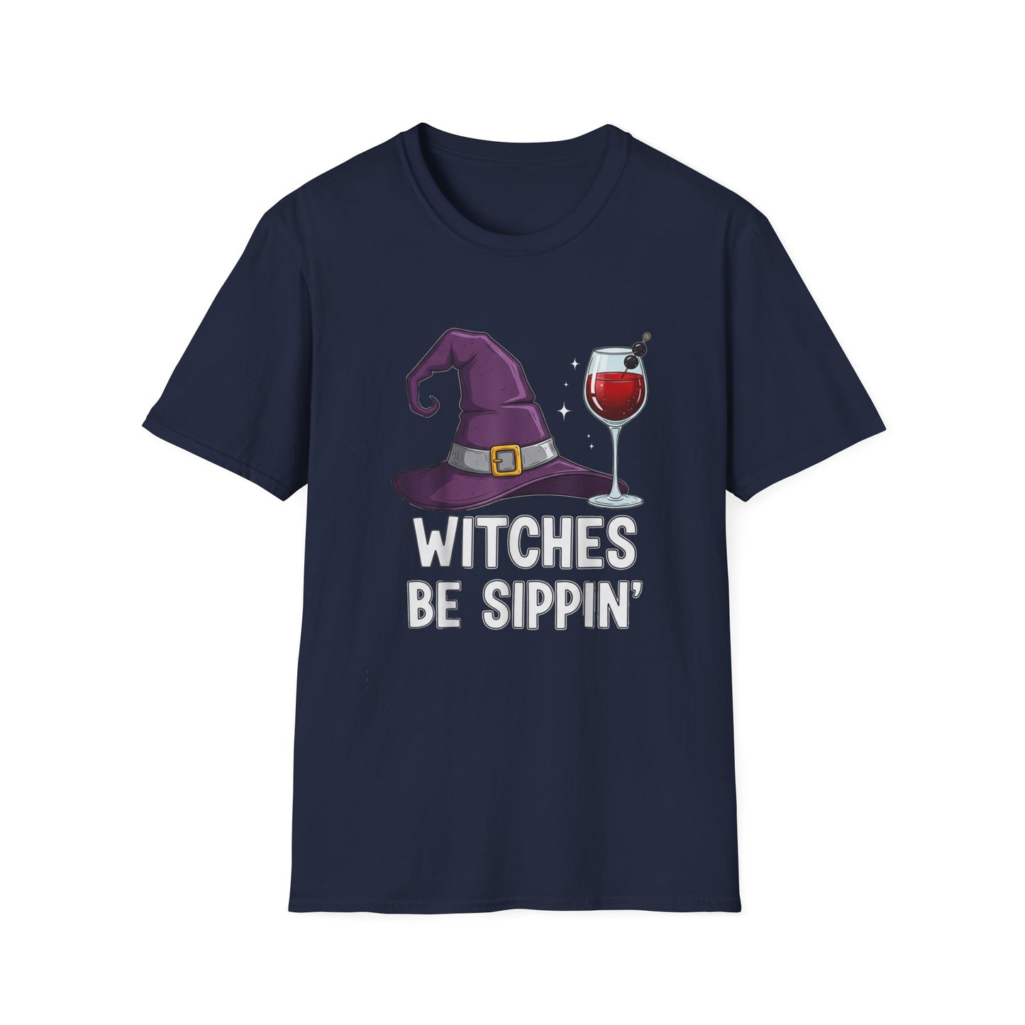 Witches Be Sippin' Unisex Softstyle T-Shirt | Spooky Season Tee, Halloween Gift, Witchy Apparel, Casual Wear, Festival Shirt