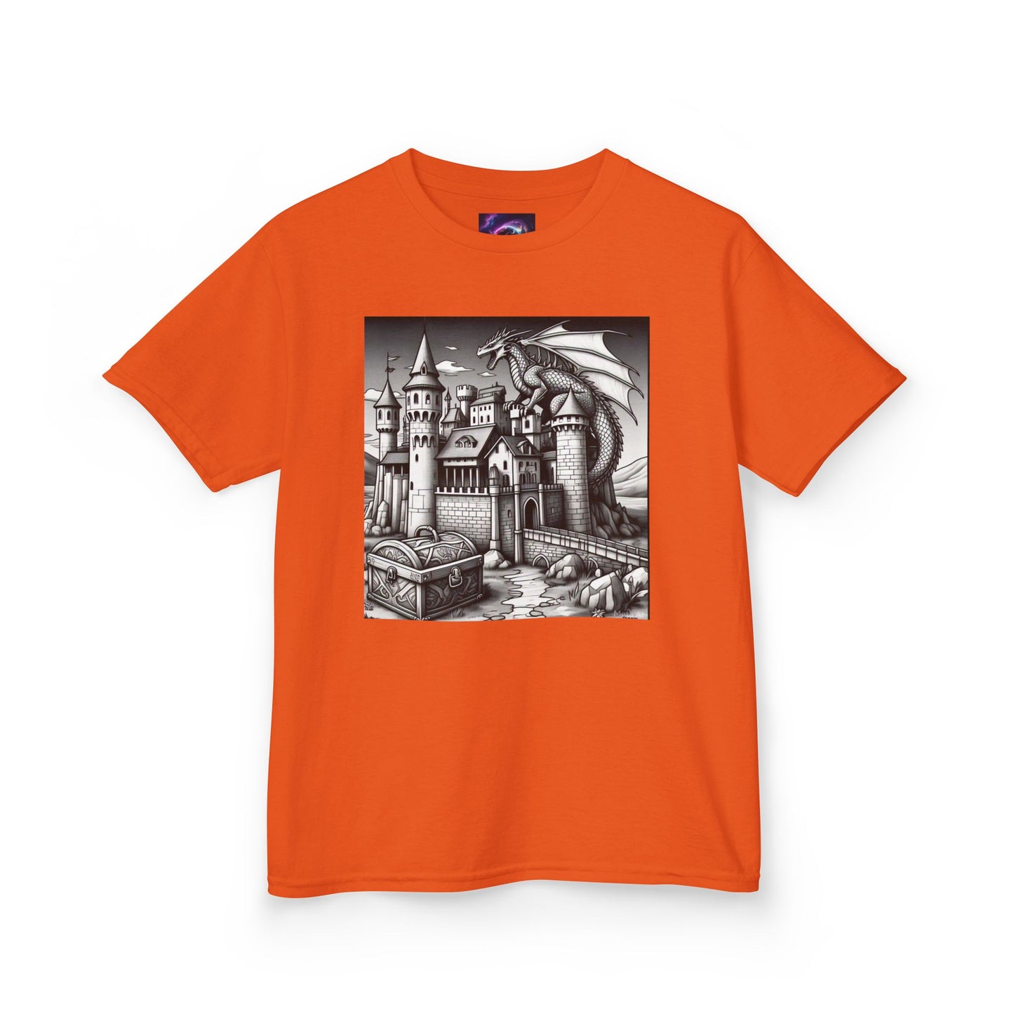 Kids Color Your Own Dragon Castle Tee - Fantasy Adventure Shirt for Imaginative Play
