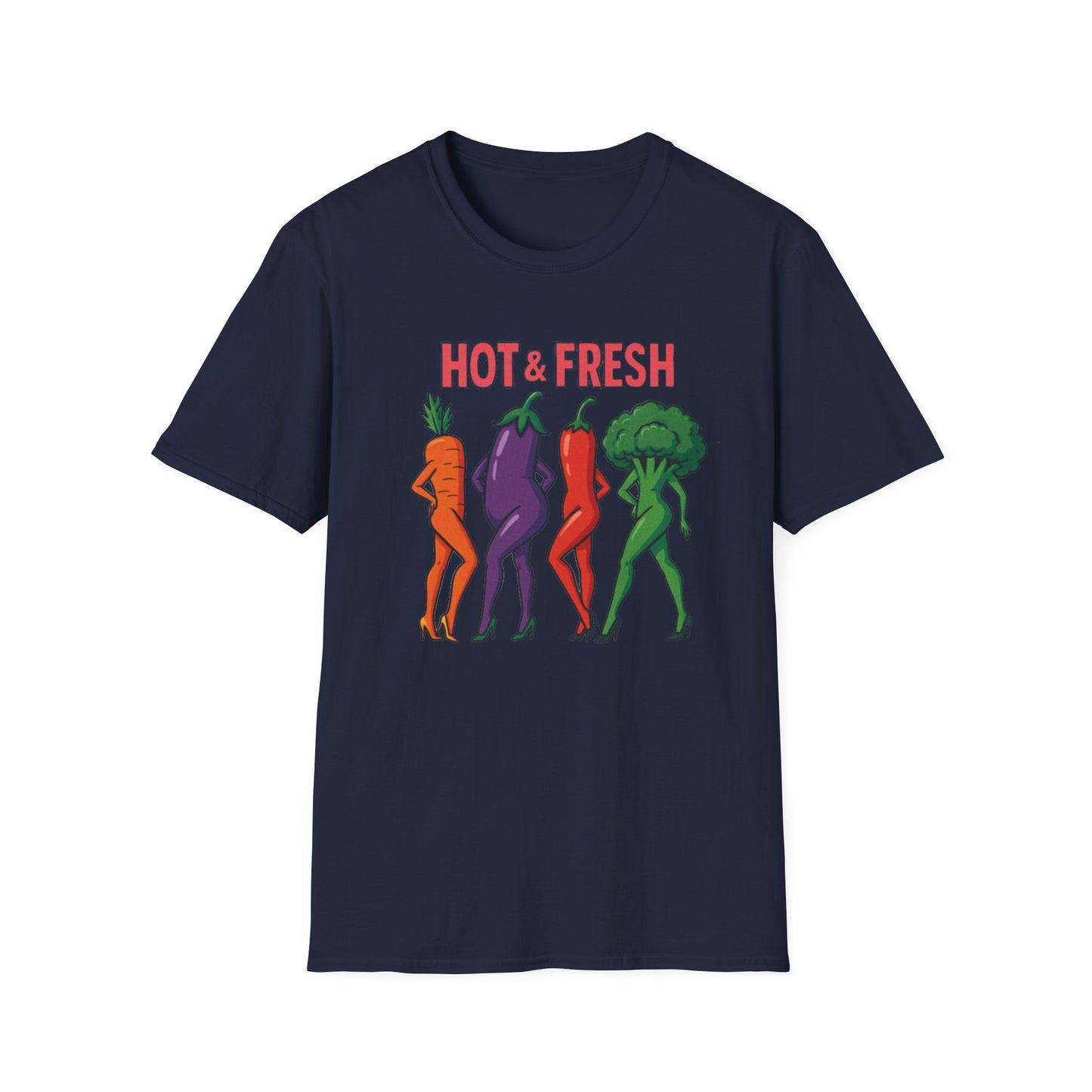 Hot & Fresh Vegetable Graphic T-Shirt, Fun Unisex Tee, Cute Foodie Gift, Summer Outfit, Vegan Fashion Statement