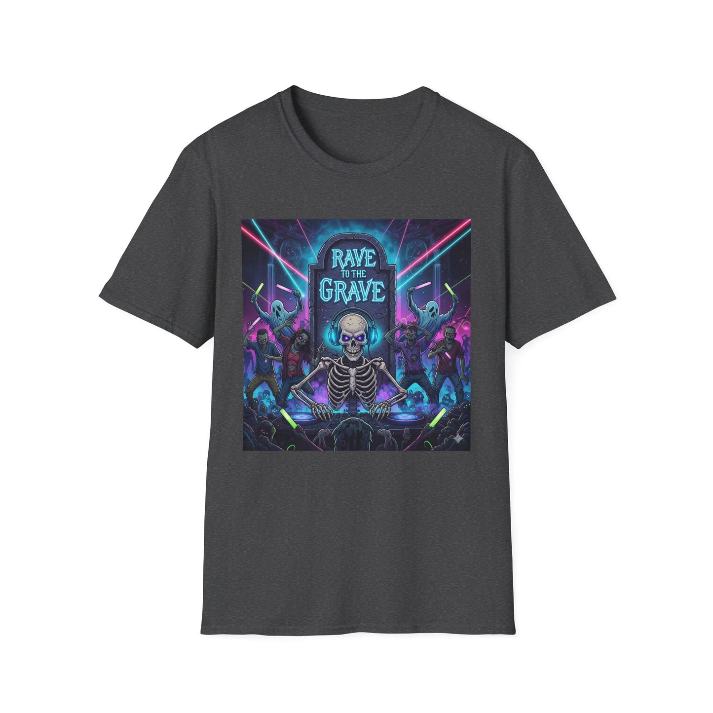Rave to the Grave T-Shirt | Unisex Graphic Tee, Festival Wear, Halloween Costume, Edgy Apparel, Music Lovers