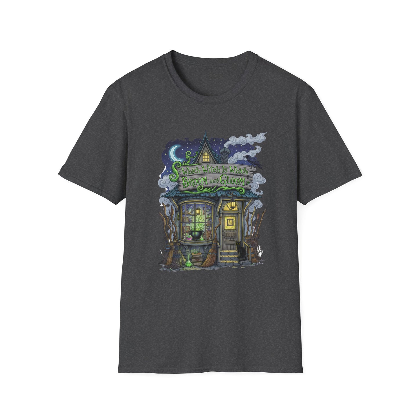 Halloween Which Witch Is Which Broom and Gloom Unisex T-Shirt, Spooky Shirt, Graphic Tee, Fall Apparel, Halloween Gift, Cozy Casual Wear