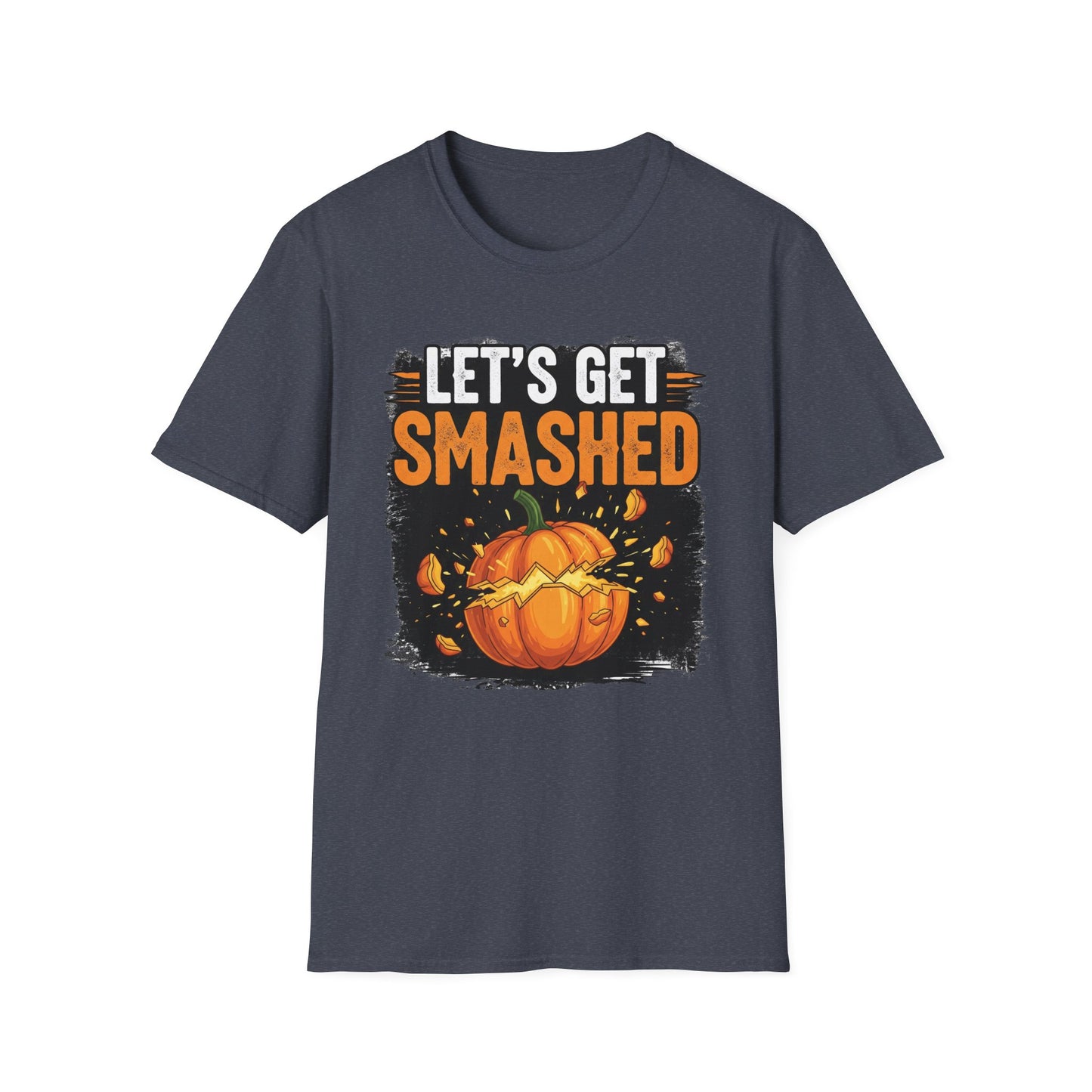 Halloween Pumpkin Lets Get Smashed Graphic T-Shirt, Fall Unisex Tee, Let's Get Smashed Halloween Shirt, Casual Halloween Apparel, Fun Pumpkin Shirt