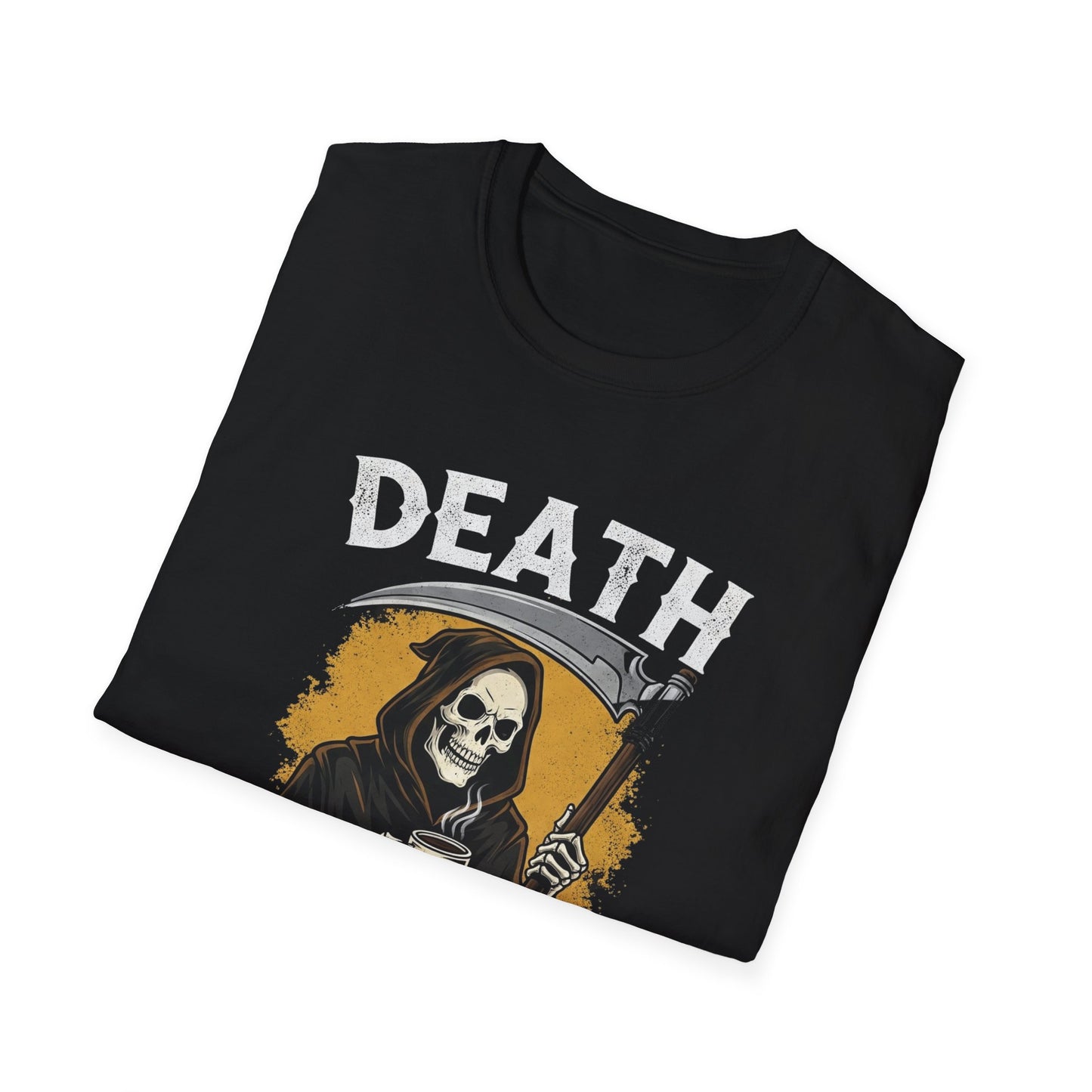 Death Before Decaf T-Shirt, Funny Coffee Shirt, Unisex Casual Tee, Gift for Coffee Lovers, Halloween Apparel, Graphic Tee