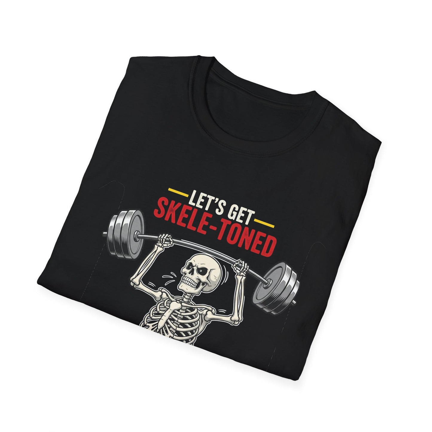 Let's Get Skele-Toned Halloween T-Shirt | Funny Fitness Tee, Unisex Halloween Apparel, Spooky Gym Shirt, Skeleton Workout Top, Unique Gift