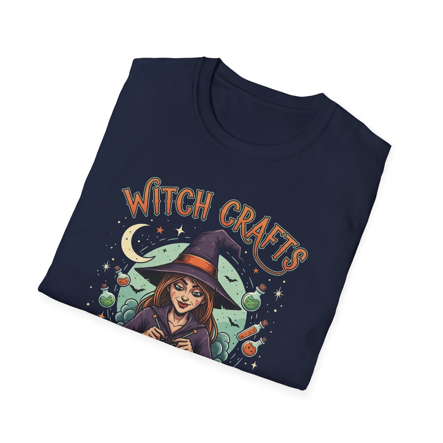 Witchcrafts Unisex Softstyle T-Shirt | Spooky Halloween Tee, Witchy Apparel, Gift for Witches, Retro Graphic Shirt, Autumn Fashion