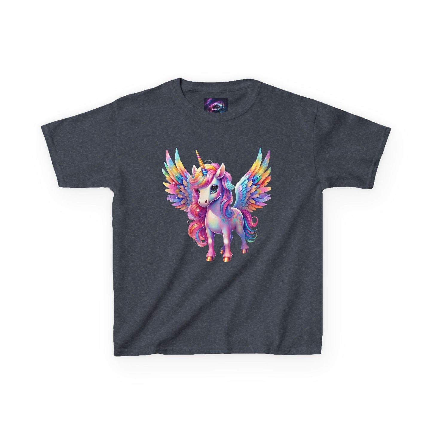 Colorful Unicorn Kids Heavy Cotton Tee - Fun & Whimsical Shirt for Magical Play
