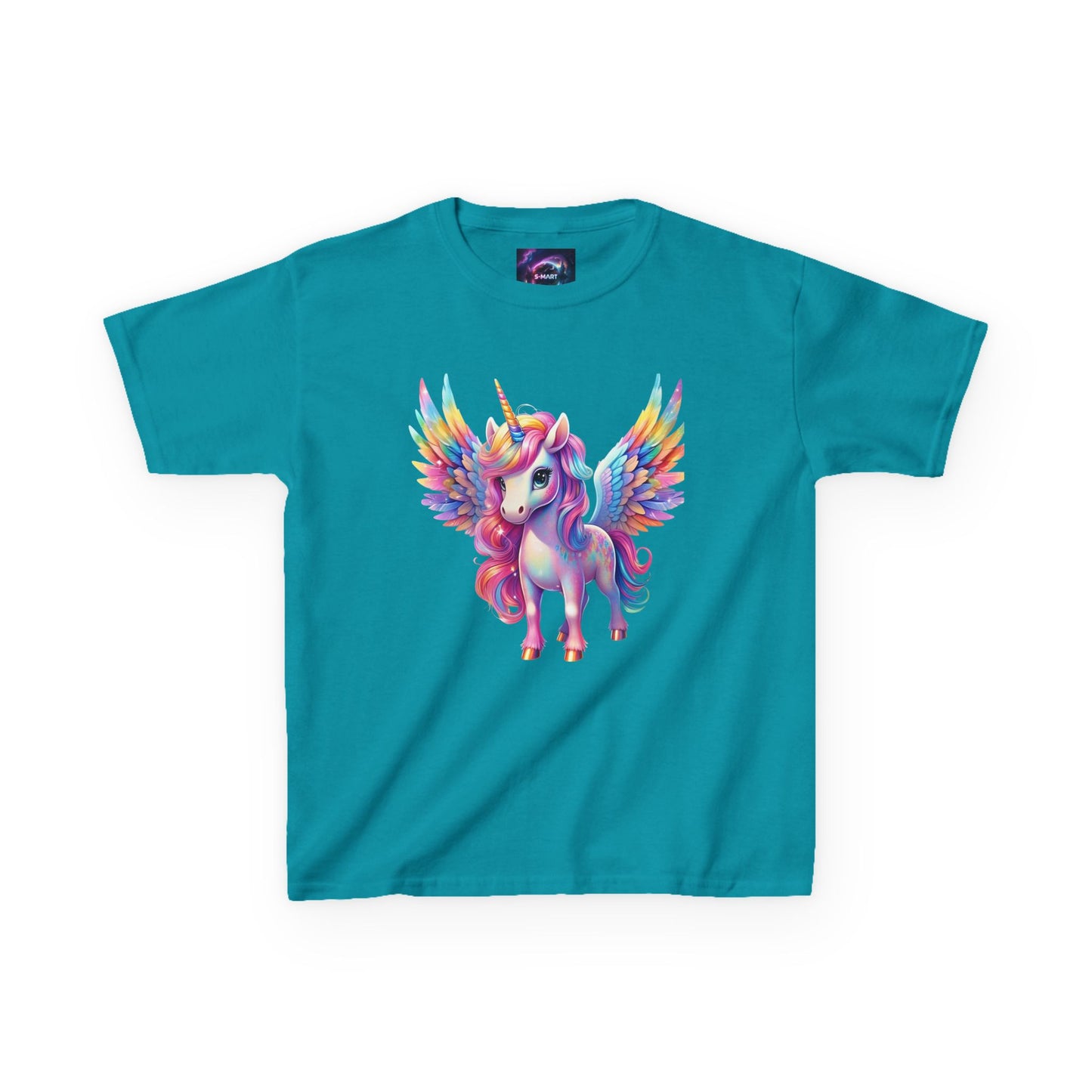 Colorful Unicorn Kids Heavy Cotton Tee - Fun & Whimsical Shirt for Magical Play