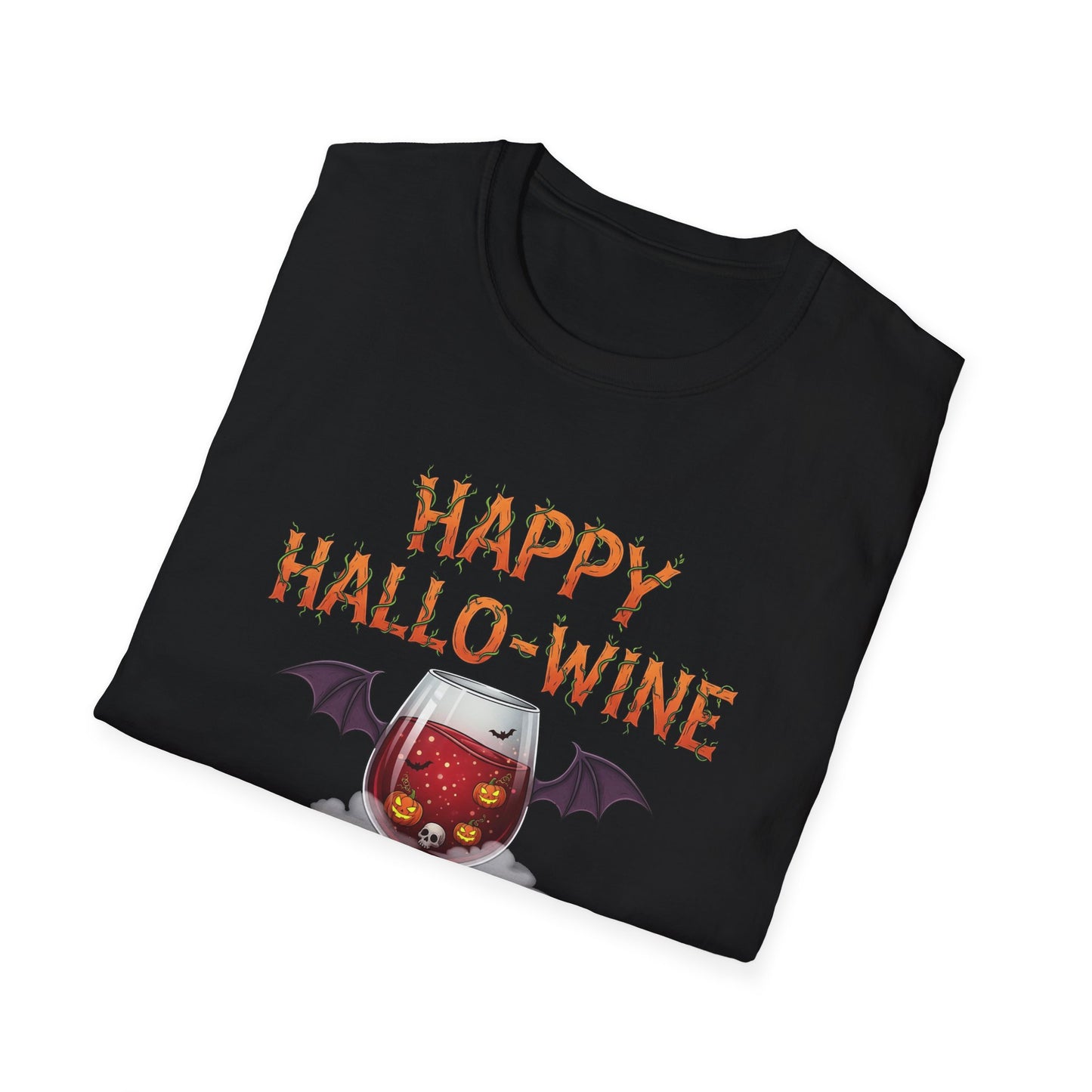 Happy Halloween Wine T-Shirt, Fun Costume Tee, Unisex Graphic Shirt, Spooky Party Wear, Gift for Wine Lovers