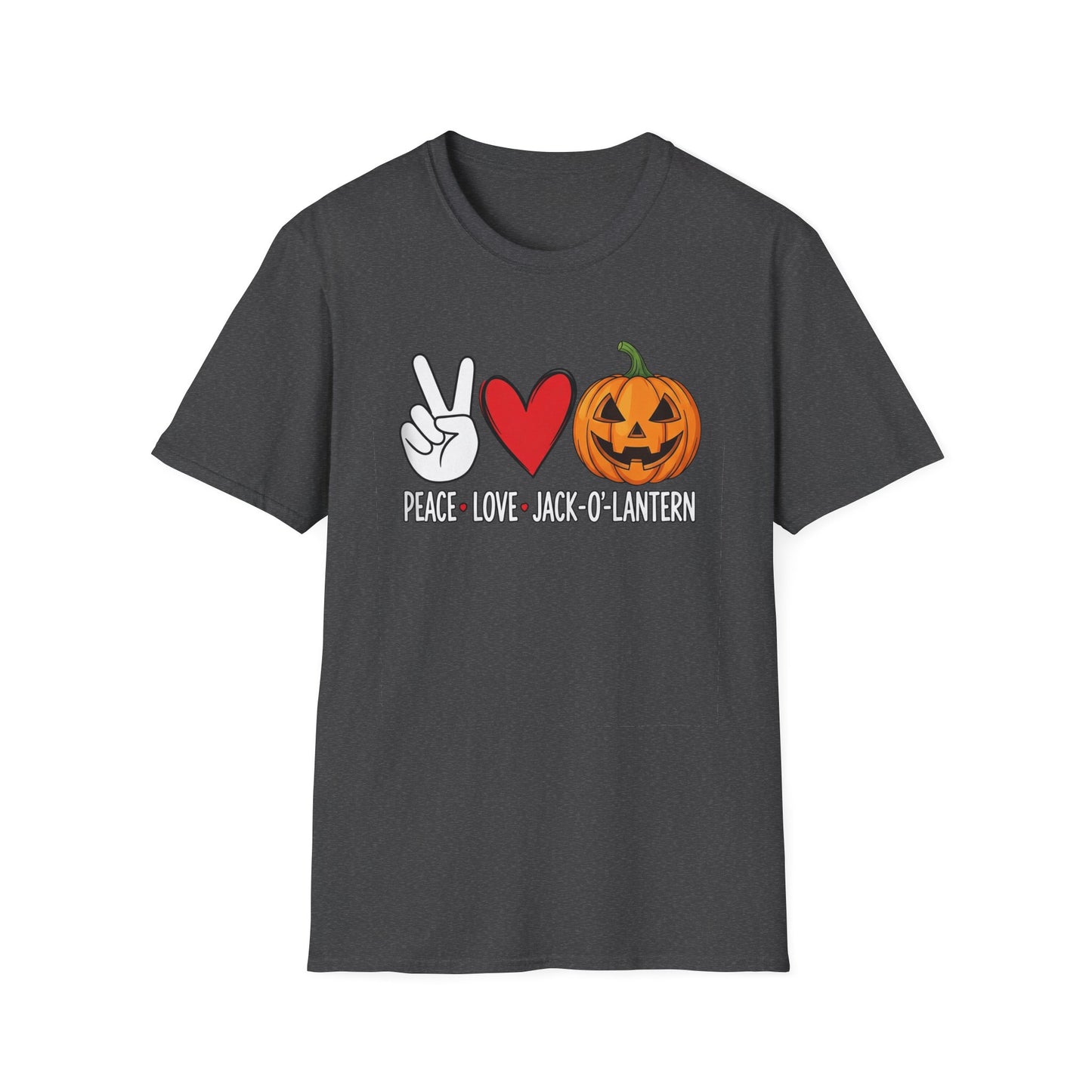 Fall Vibes Graphic T-Shirt, Pumpkin Love Tee, Unisex Halloween Shirt, Peace Love Pumpkin, Autumn Fashion Top