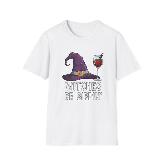 Witches Be Sippin' Unisex Softstyle T-Shirt | Spooky Season Tee, Halloween Gift, Witchy Apparel, Casual Wear, Festival Shirt