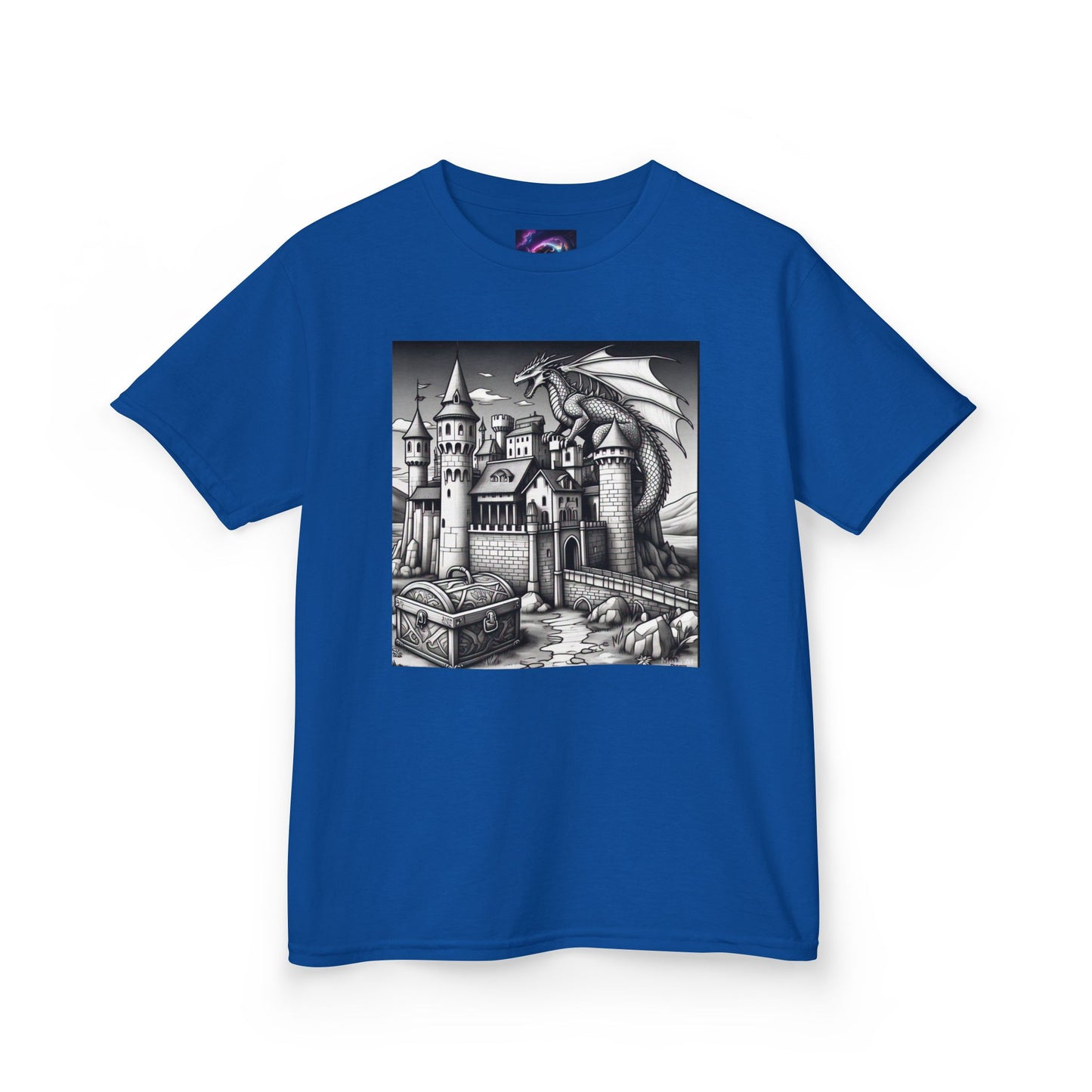 Kids Color Your Own Dragon Castle Tee - Fantasy Adventure Shirt for Imaginative Play