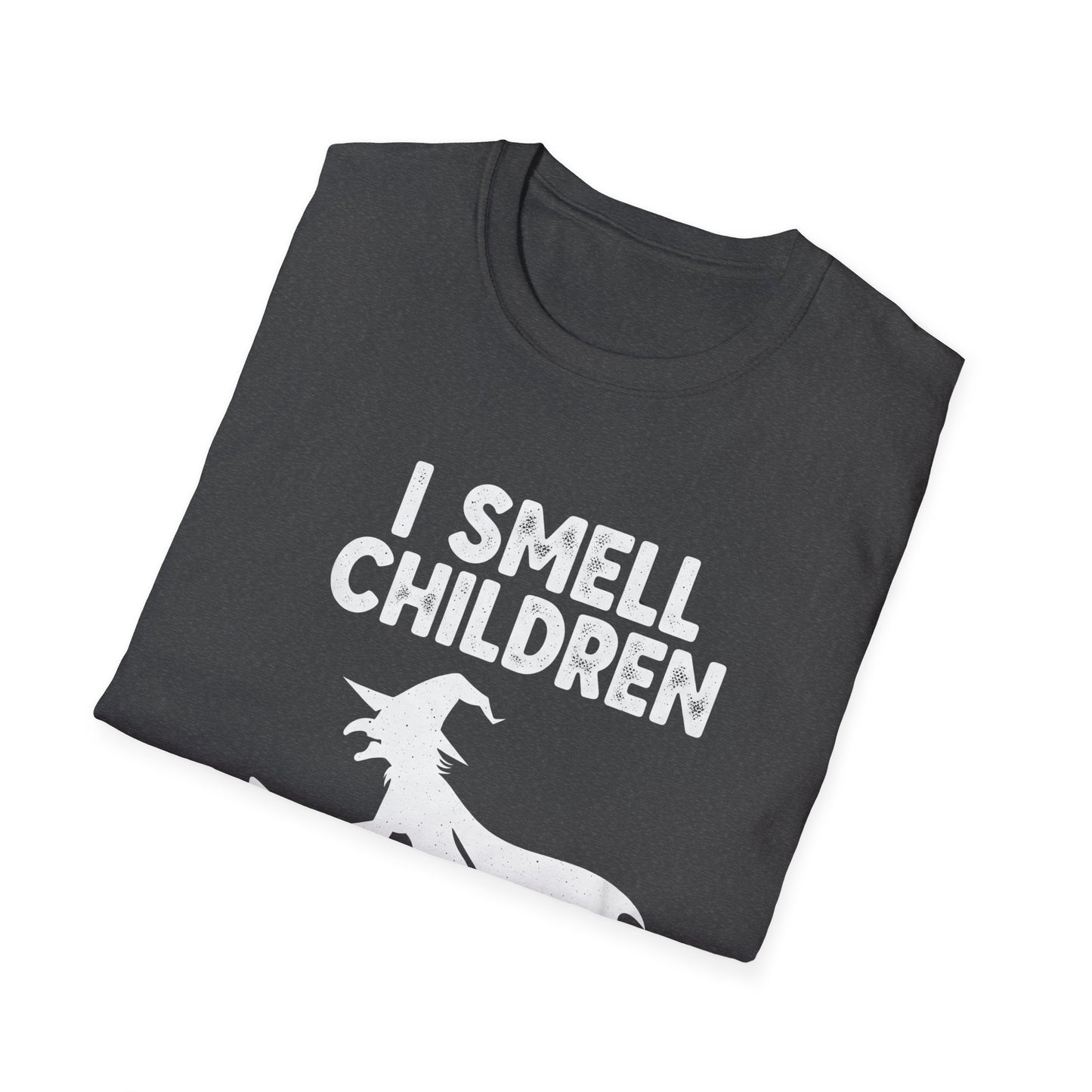 Funny I Smell Children Witch Parity Unisex Softstyle T-Shirt - I Smell Children, Gift for Parents, Humor Tee, Casual Wear, Halloween Party, Fun Outfit
