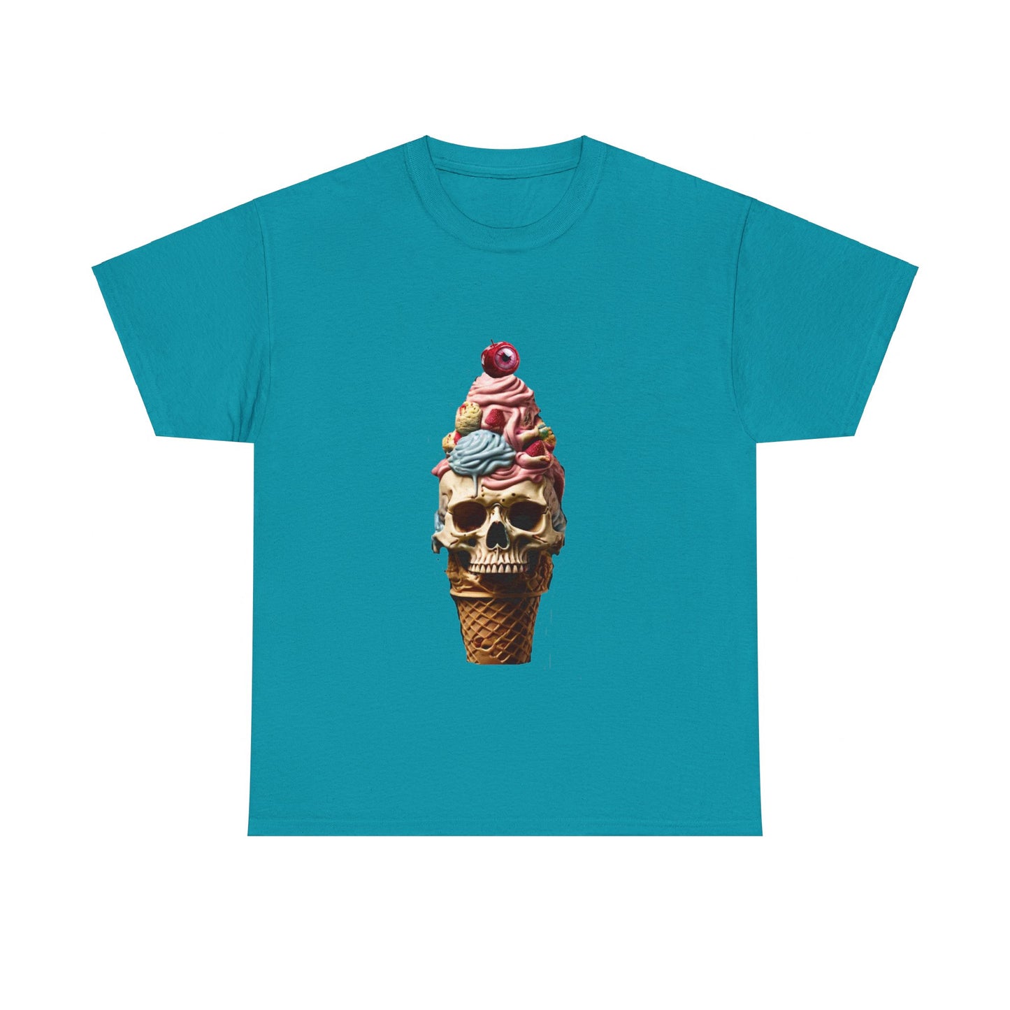 Skull Ice Cream Unisex Heavy Cotton Tee - S-Mart Shop Smart Treasures