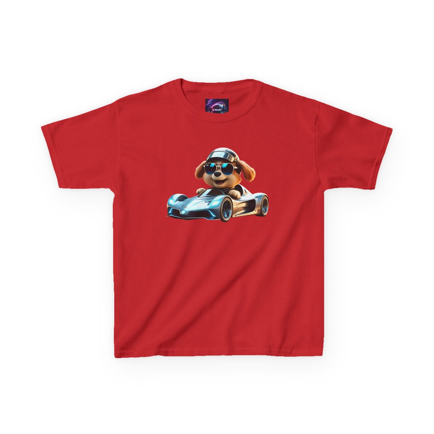 Cool Dog Racing Kids Tee - Fun Lightweight Cotton T-Shirt for Young Speedsters