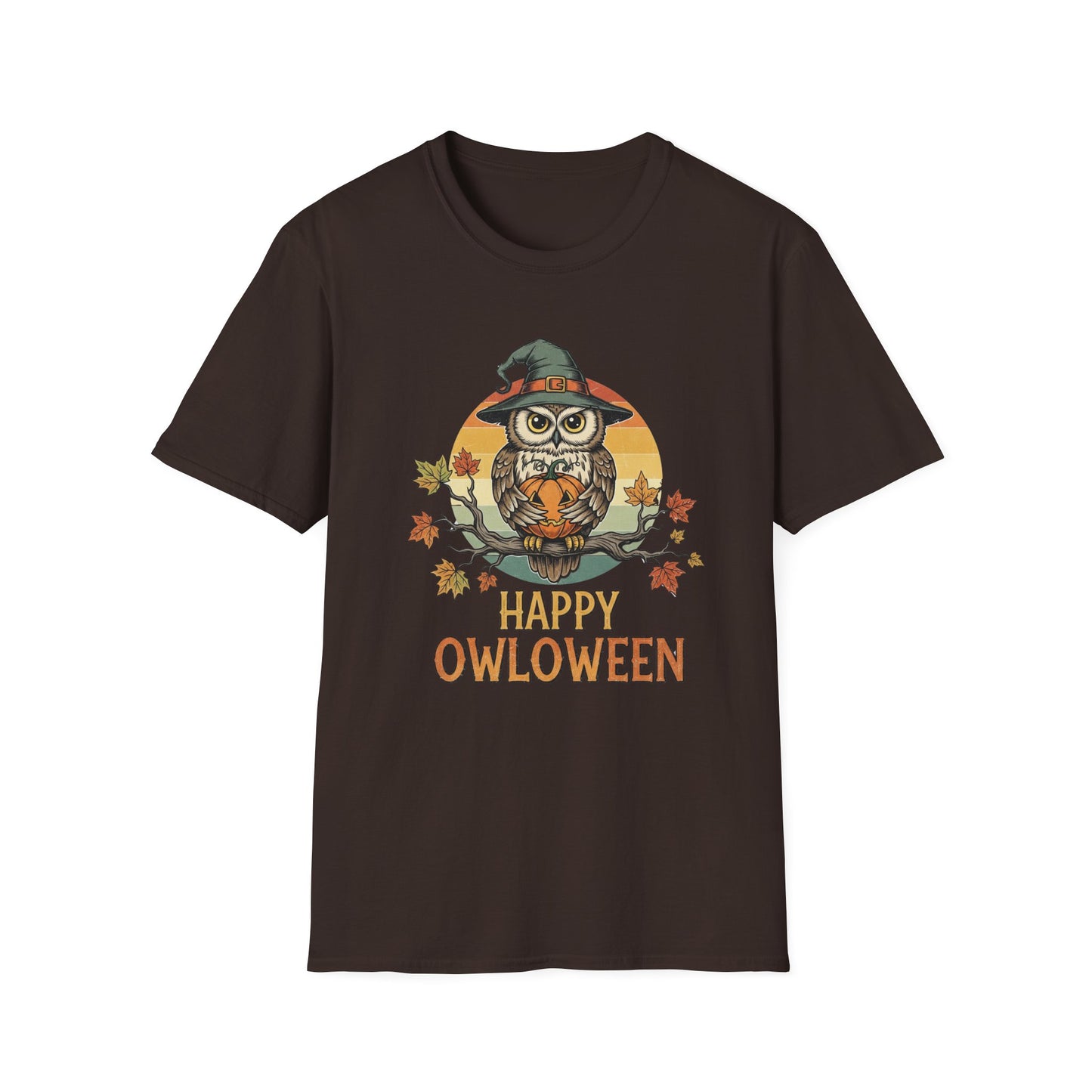Halloween Happy Owl O Ween Graphic Tee, Casual Fall T-Shirt, Seasonal Gift, Unisex Halloween Shirt, Fun Halloween Outfit