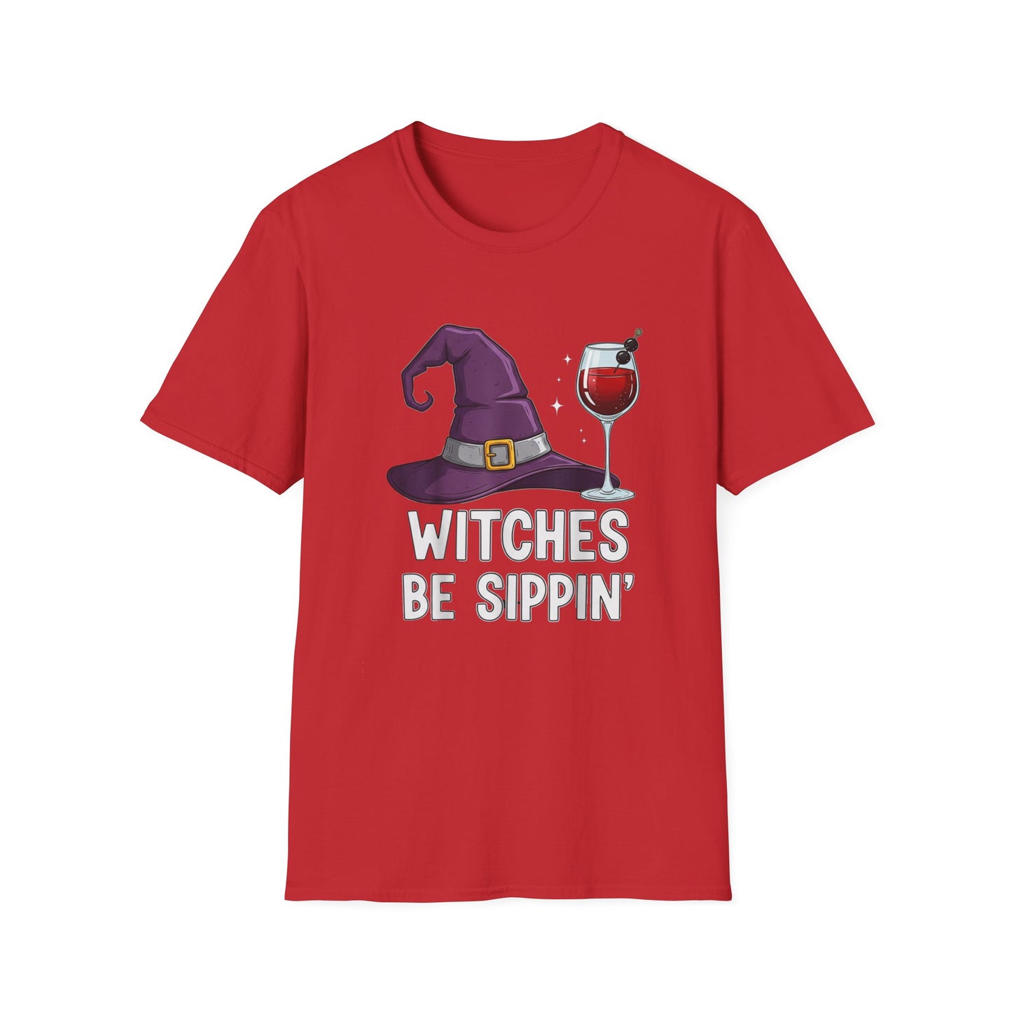 Witches Be Sippin' Unisex Softstyle T-Shirt | Spooky Season Tee, Halloween Gift, Witchy Apparel, Casual Wear, Festival Shirt