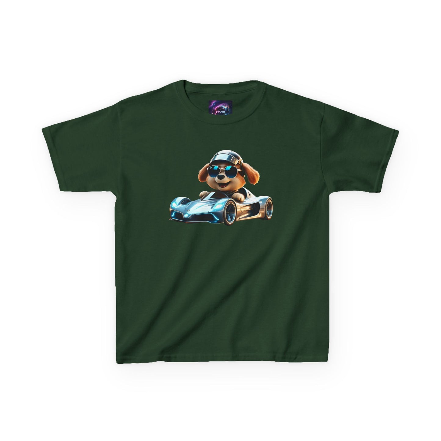 Cool Dog Racing Kids Tee - Fun Lightweight Cotton T-Shirt for Young Speedsters