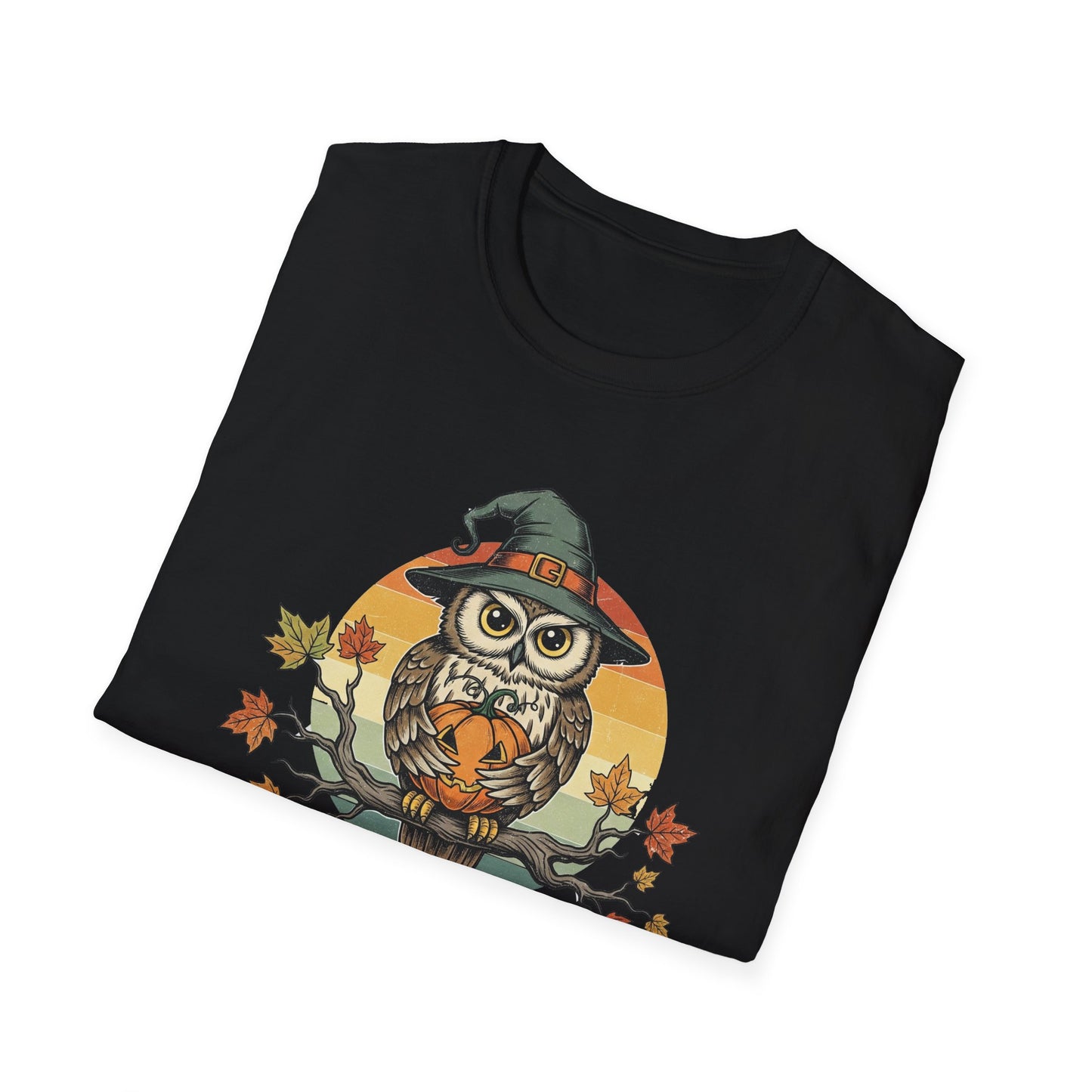 Halloween Happy Owl O Ween Graphic Tee, Casual Fall T-Shirt, Seasonal Gift, Unisex Halloween Shirt, Fun Halloween Outfit