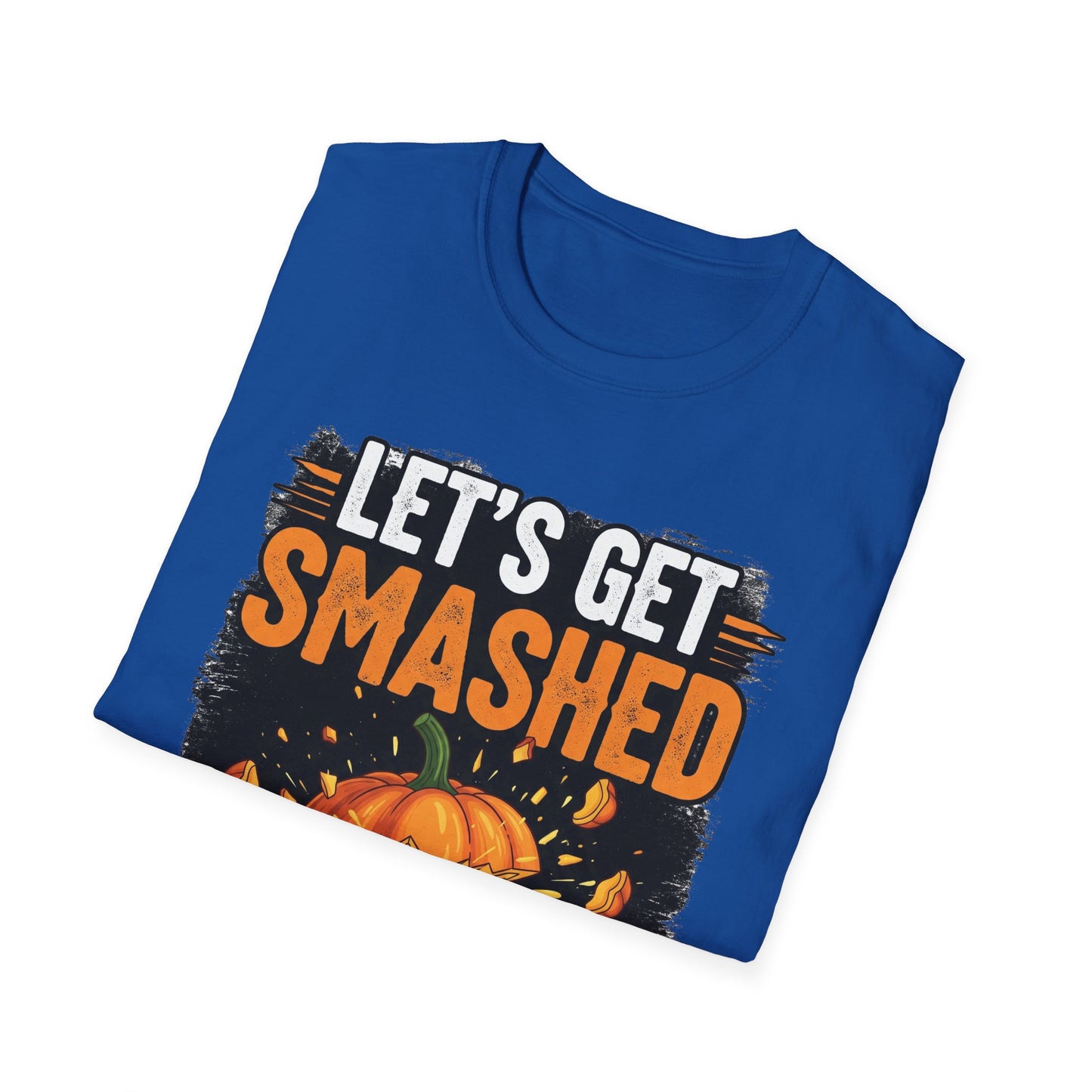 Halloween Pumpkin Lets Get Smashed Graphic T-Shirt, Fall Unisex Tee, Let's Get Smashed Halloween Shirt, Casual Halloween Apparel, Fun Pumpkin Shirt