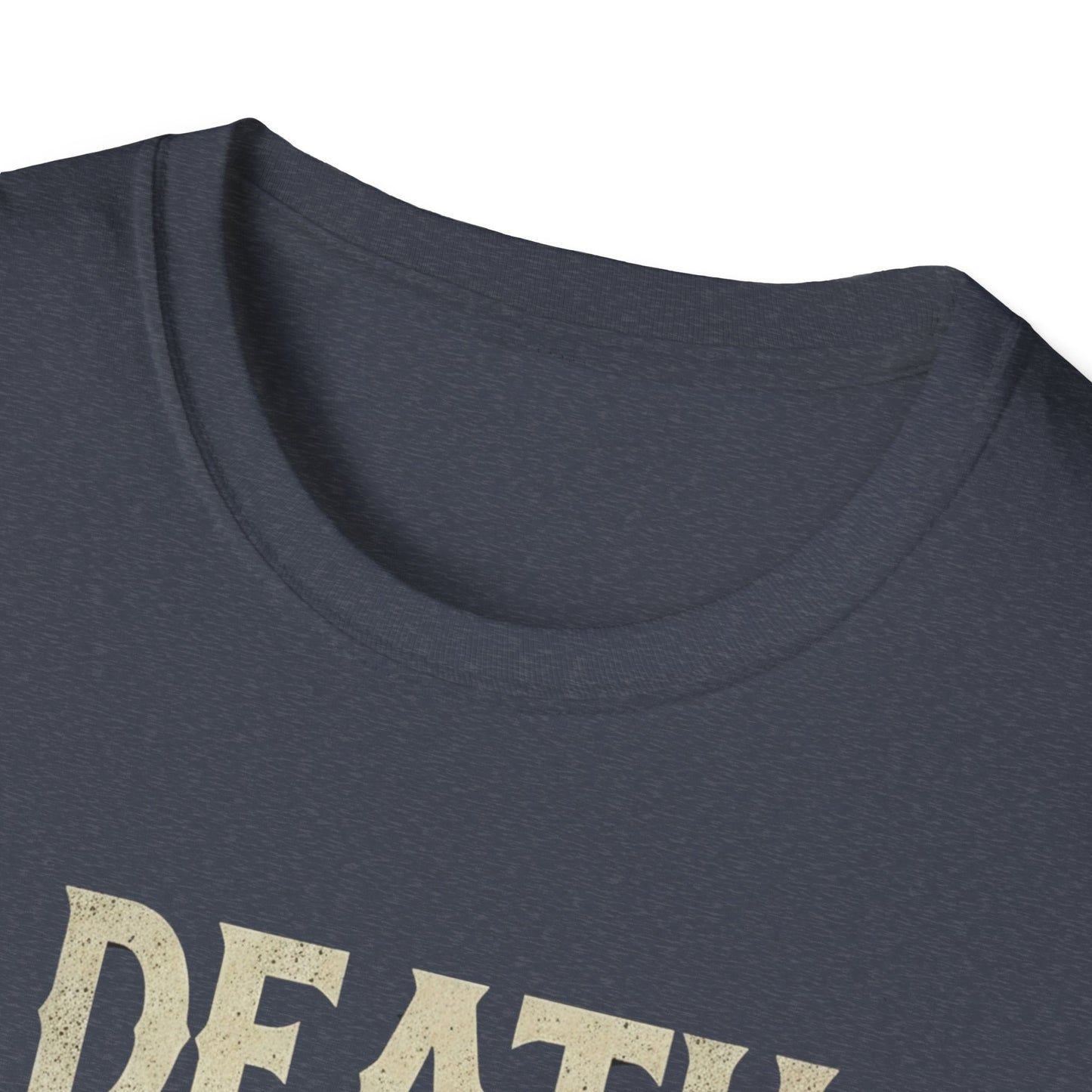 Humorous Graphic T-Shirt for Coffee Lovers, Funny Death Before Decaf Tee, Gift for Baristas, Halloween Apparel, Unisex Softstyle Shirt