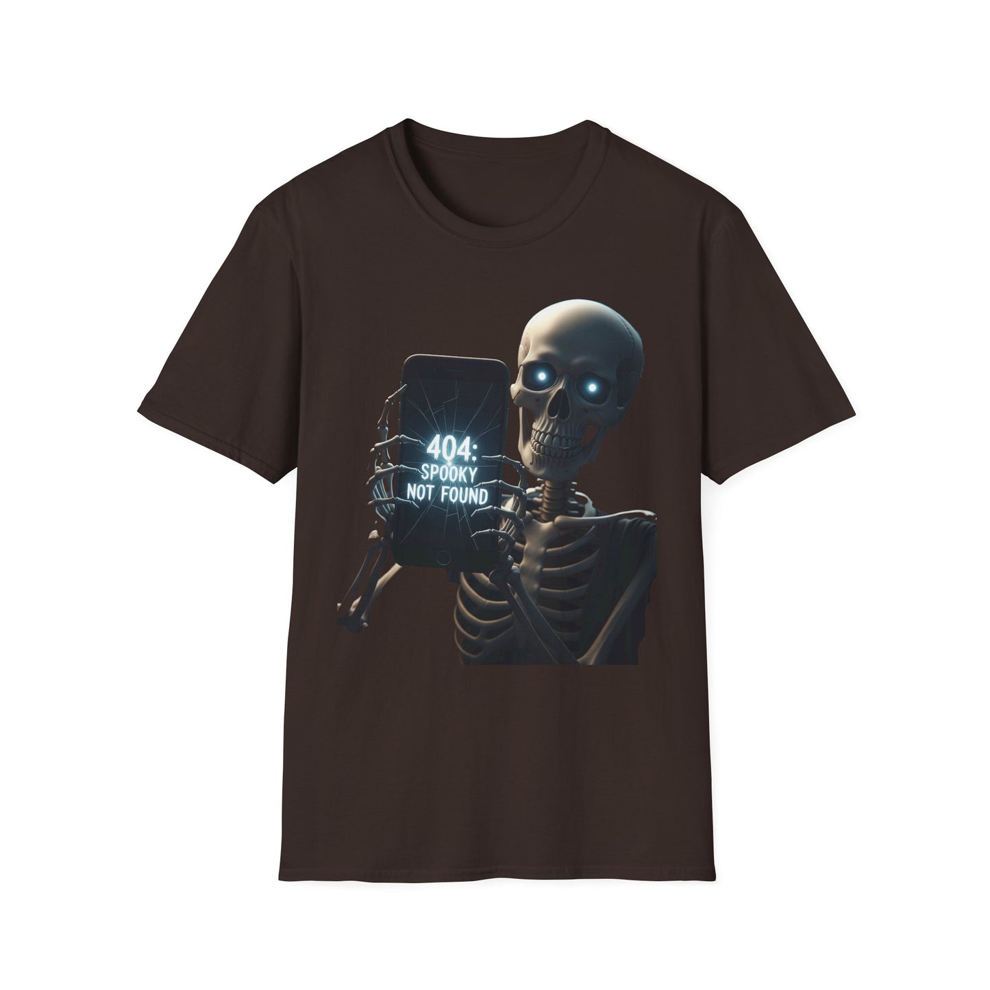404 Spooky Not Found Skeleton T-Shirt, Halloween Tee, Unisex Graphic Shirt, Casual Wear, Fun Halloween Gift